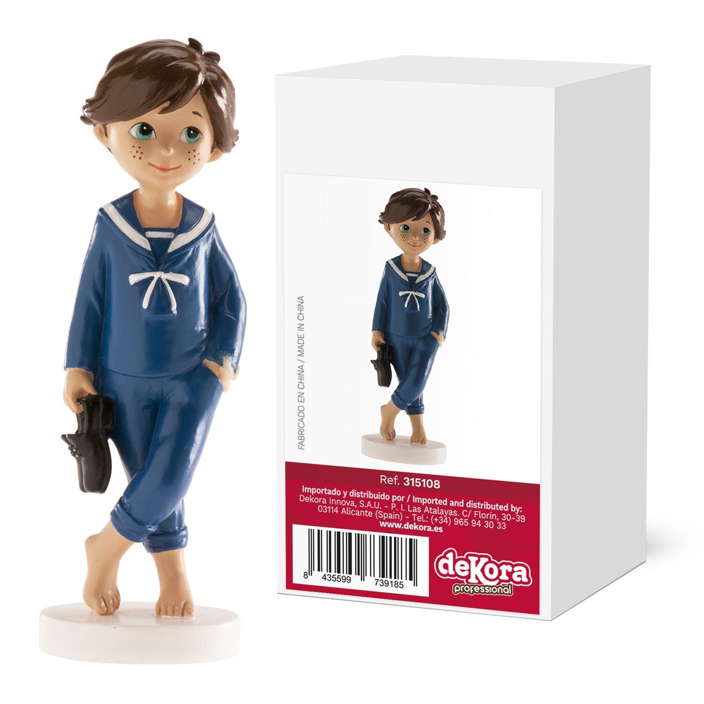 FIGURA TARTA COMUNIÓN NIÑO DESCALZO 13CM