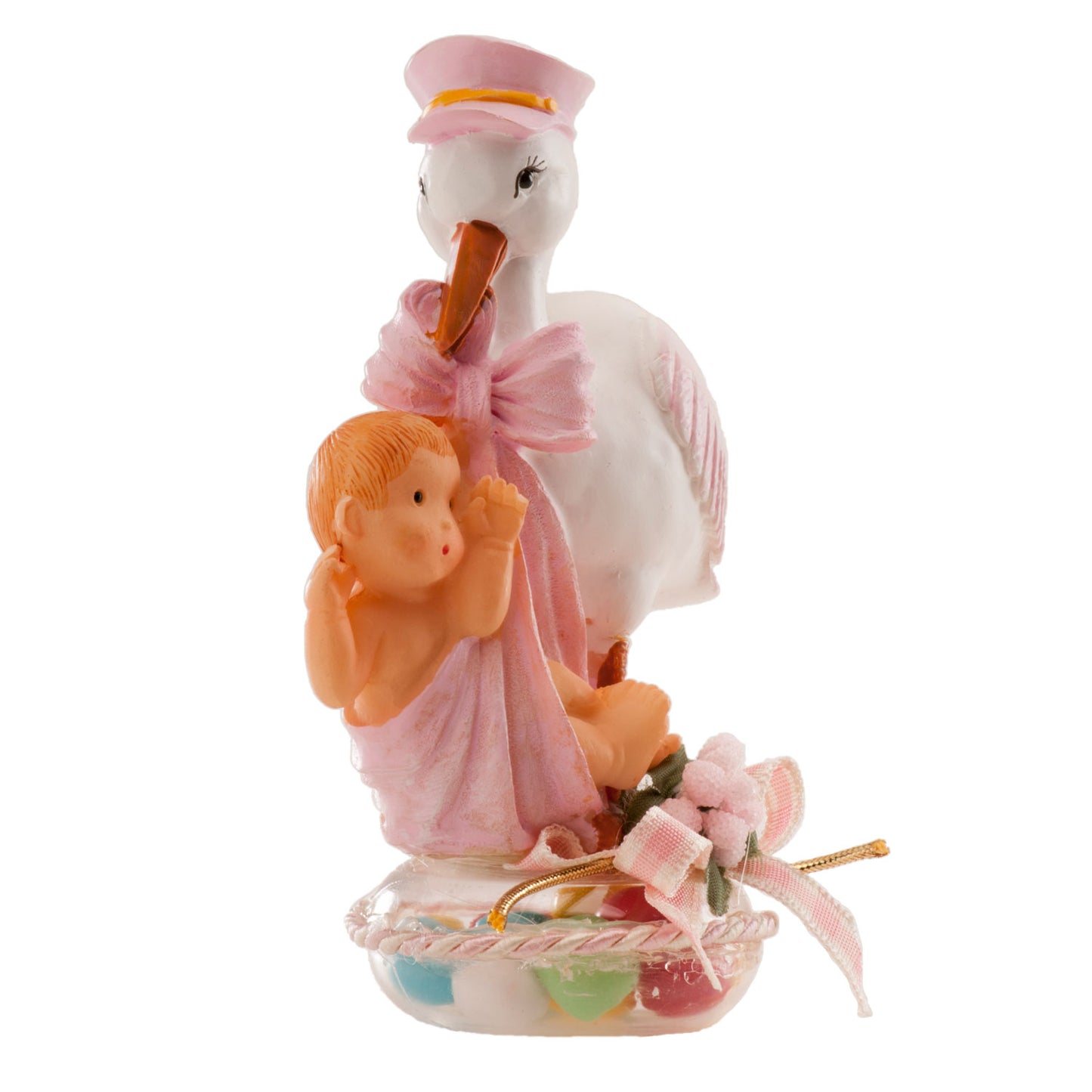 APRESENTAÇÃO BATISMO DE CRISTAL COM TAMPA ROSA 11X5CM (BOX 75X70X40CM)