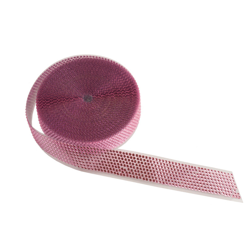 CINTA DE STRASS PARA TARTAS 8 LINEAS ROSA 10 METROS