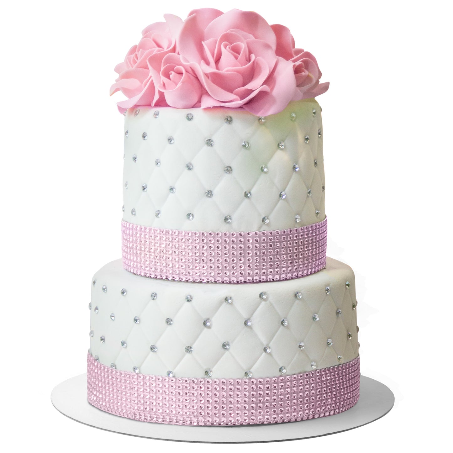 CINTA DE STRASS PARA TARTAS 8 LINEAS ROSA 10 METROS