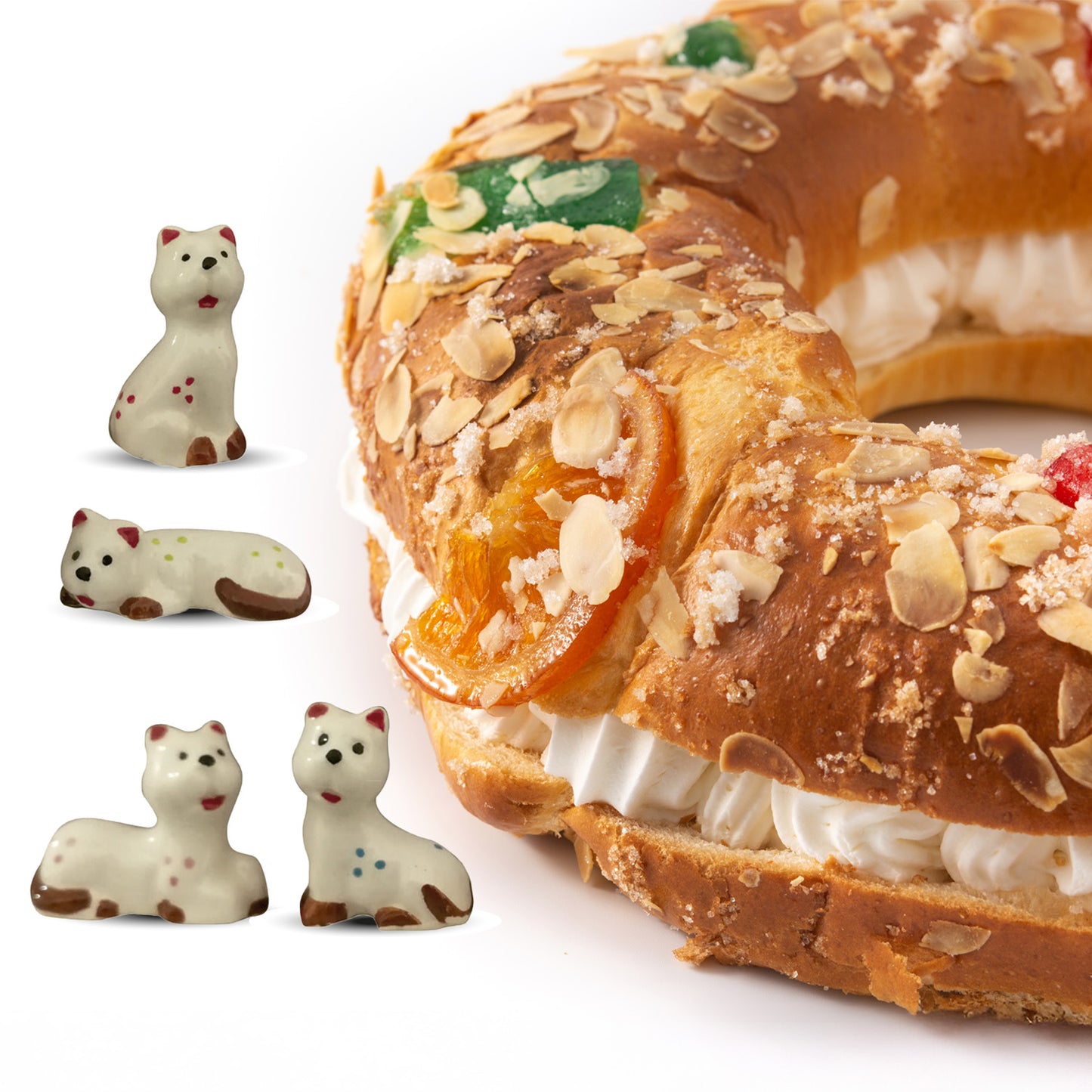 ESTATUETAS DE NATAL GATOS 3,5-4CM PORCELANA