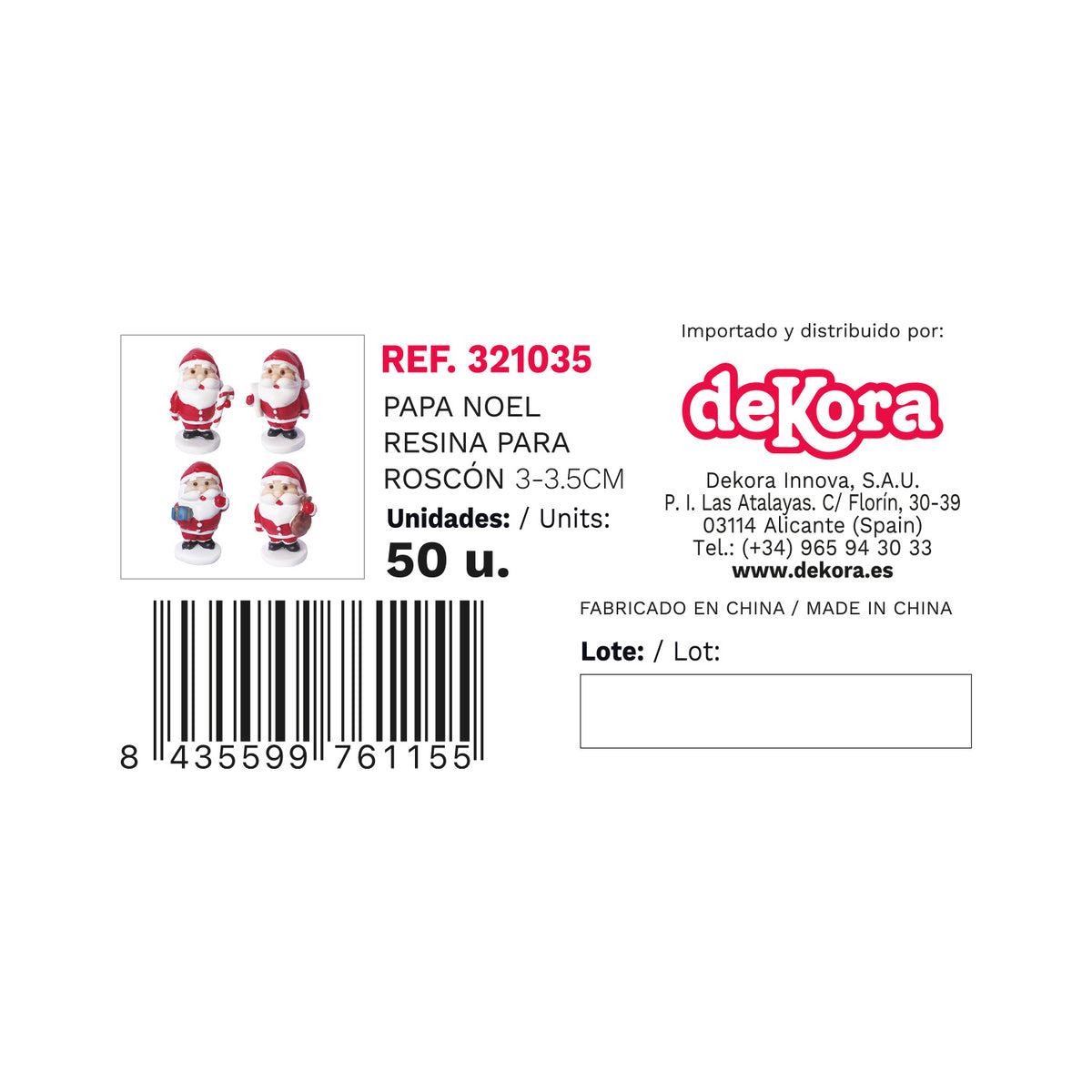 FIGURAS RESINA ROSCÓN PAPÁ NOEL 3~3.5CM