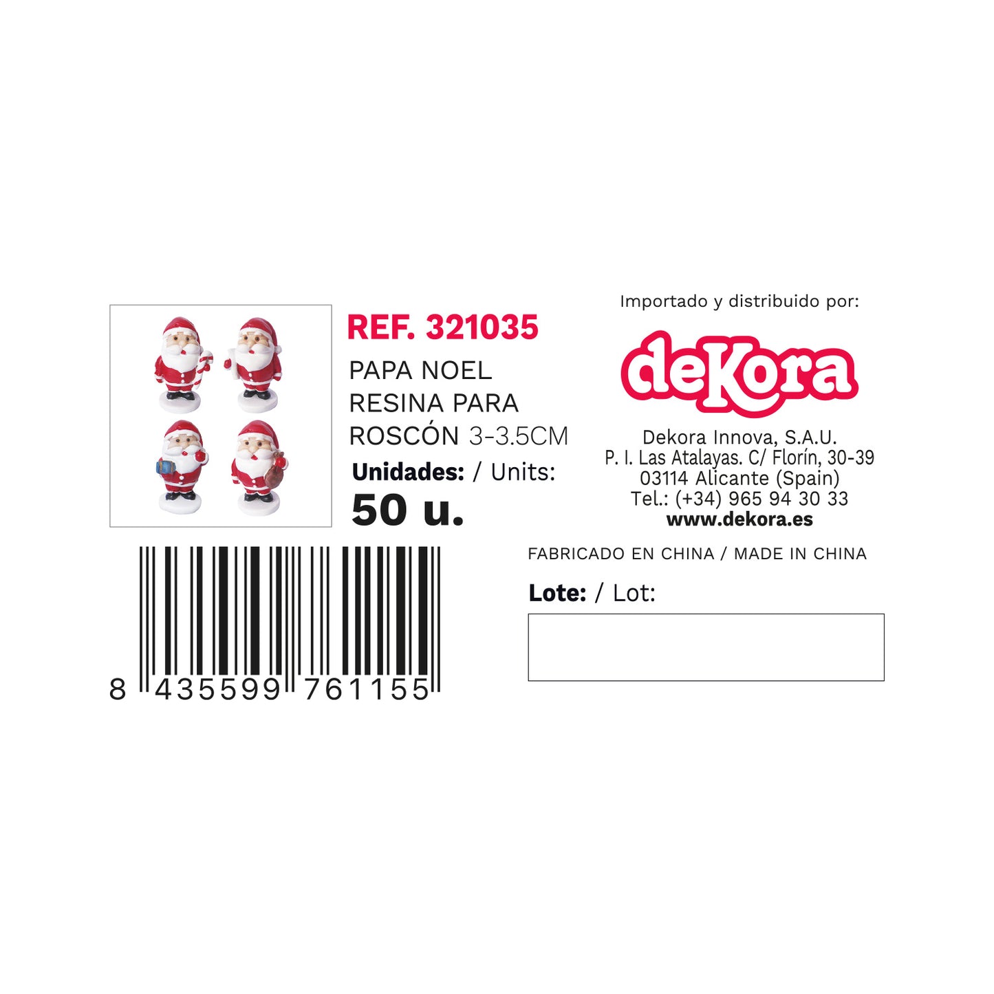 FIGURAS RESINA ROSCÓN PAPÁ NOEL 3~3.5CM