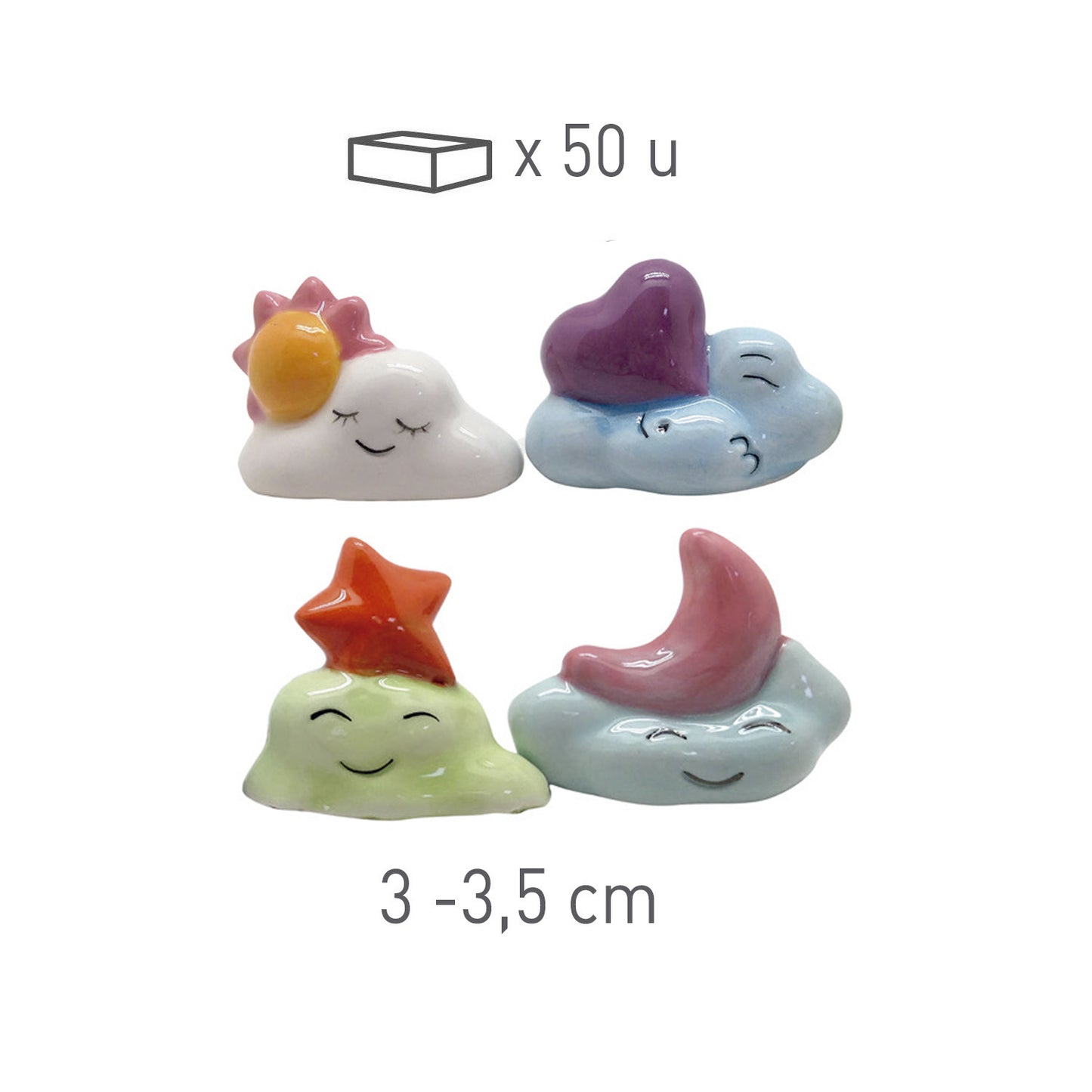 FIGURAS CERAMICA ROSCÓN 3D NUBES FELICES 3-3.5CM