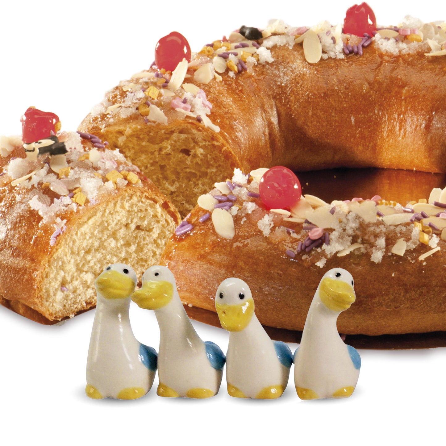 GEESE KING’S CAKE PORCELAIN FIGURINES 3.5-4 CM