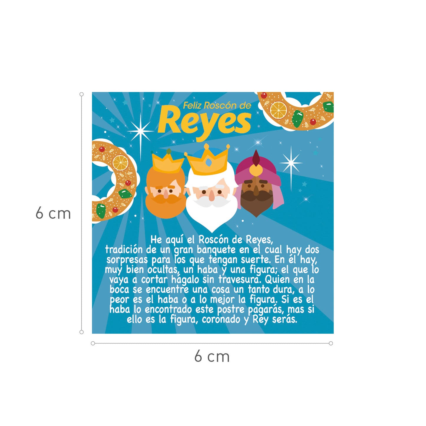 BIGLIETTINO ROSCÓN SPAGNOLO 6X6CM