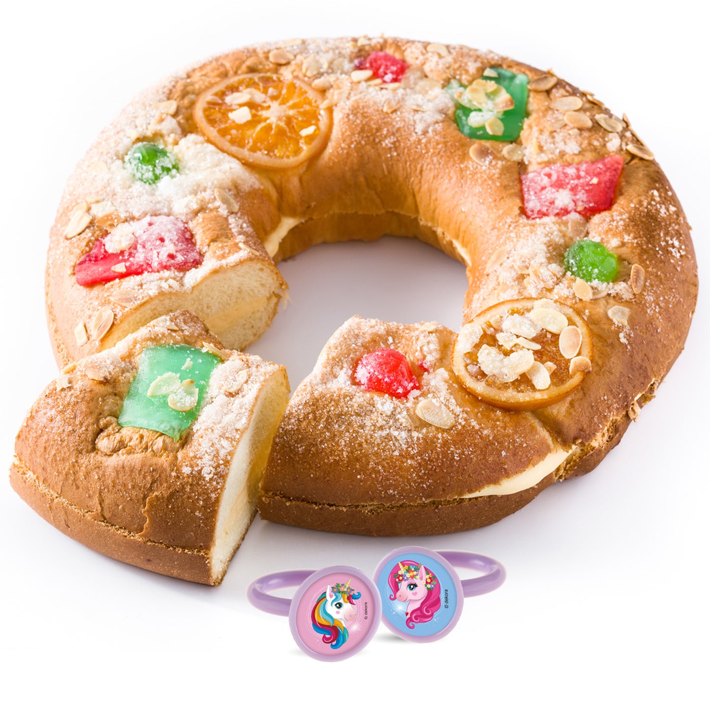 ANNEAUX EN PLASTIQUE GÂTEAU DES ROIS 3D LICORNE 3~3.5CM