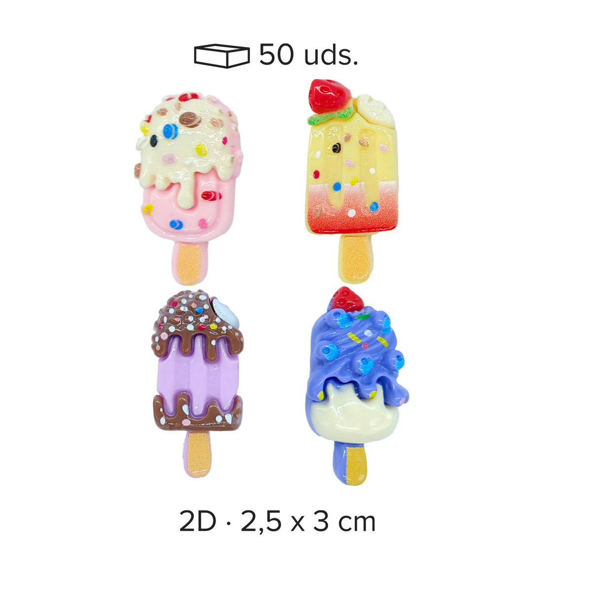 FIGURINE DI NATALE GELATO ASSORT. 2D 2X3.7 CM PVC