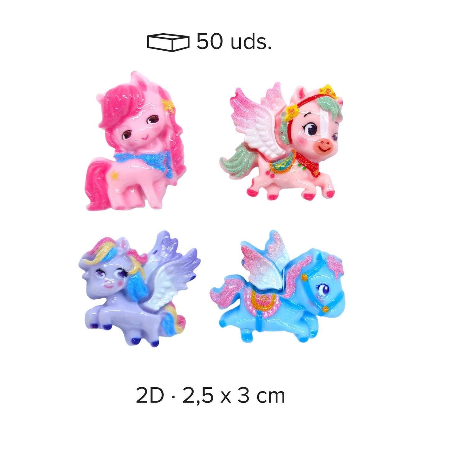 FIGURAS ROSCÓN 2D UNICORNIOS PVC 2.8X2.6CM