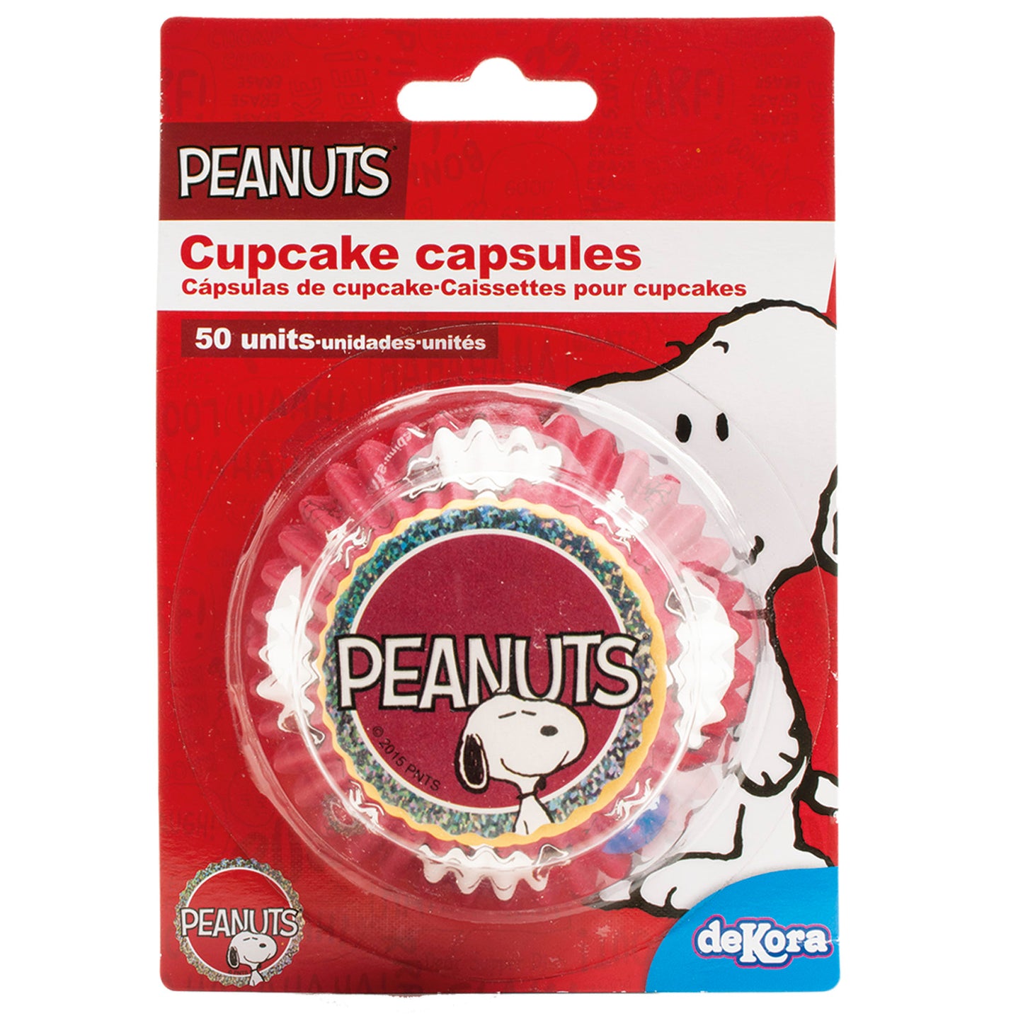 BLISTER 50 FORMAS PAPEL CUPCAKE SNOOPY Ø 5 CM x H 3 CM