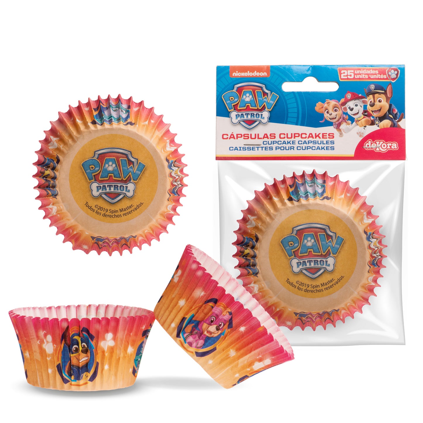 BLISTER 25 CÁPSULAS CUPCAKE PATRULLA CANINA Ø 5CM H 3 CM