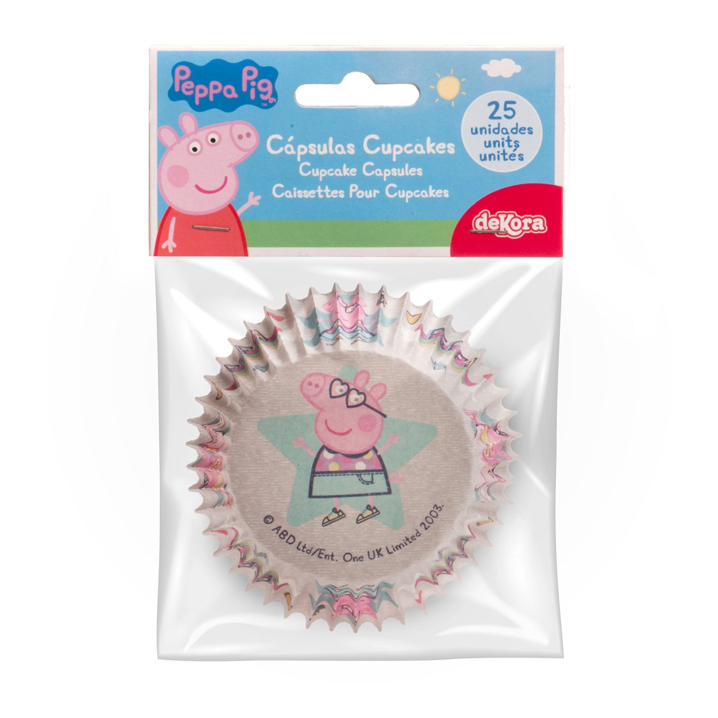 8 BLISTERS 25 CAISSETTES POUR CUPCAKES PEPPA PIG Ø 5 CM x H 3 CM