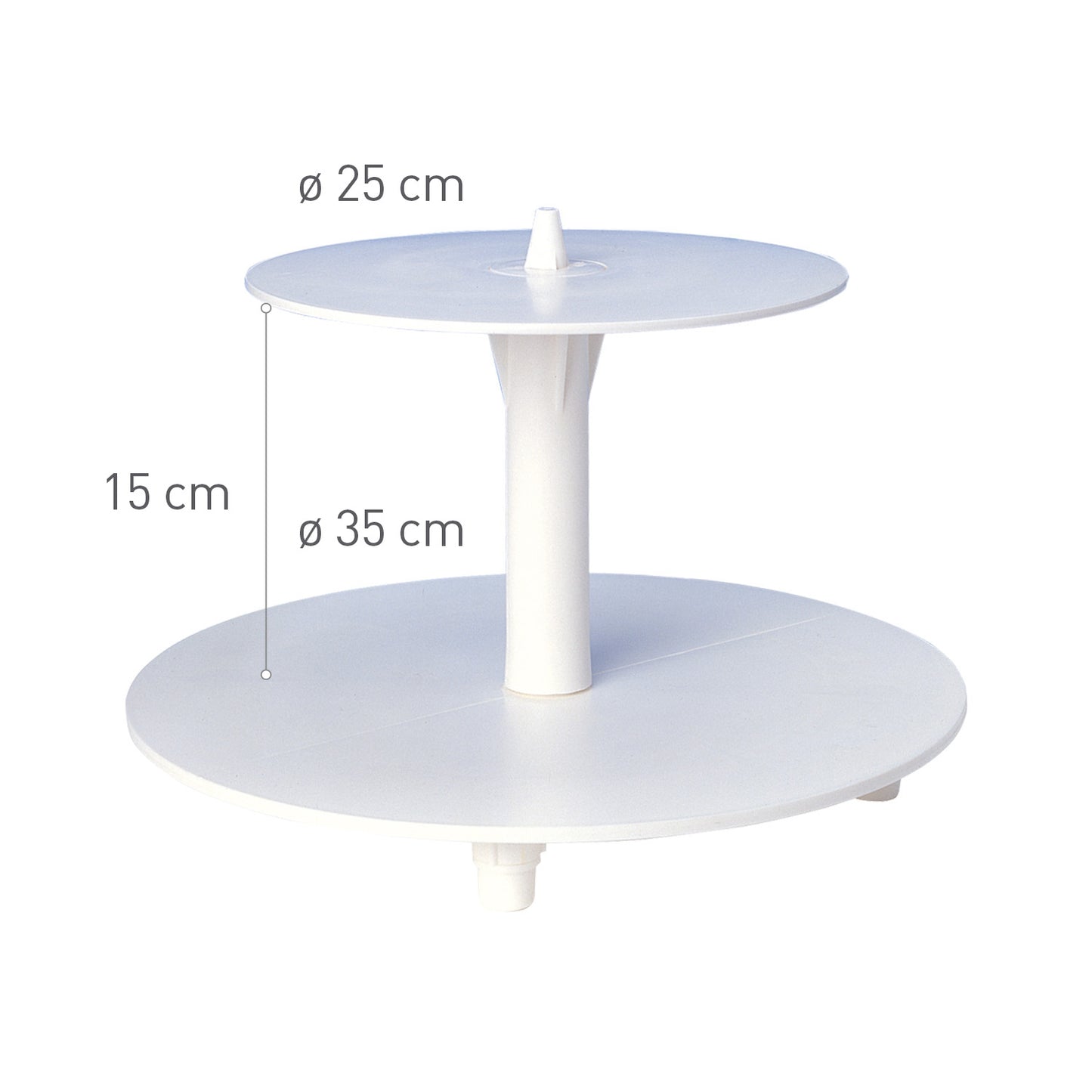SOPORTE DE PLÁSTICO 2 PISOS PARA TARTAS Ø 35CM-25CM