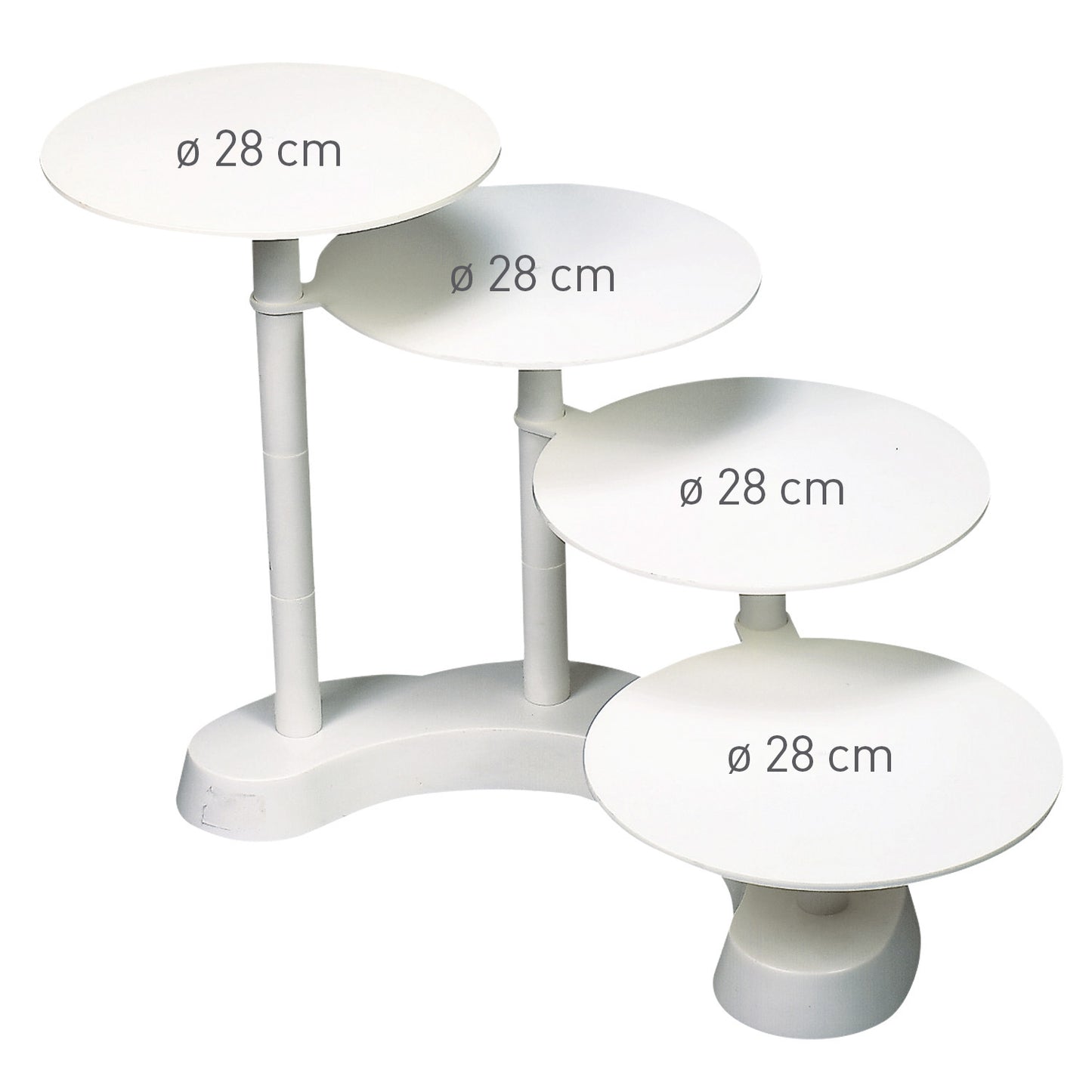 PRÉSENTOIR PLASTIQUE ESCALIER 4 ÉTAGES H 45CM Ø 28CM