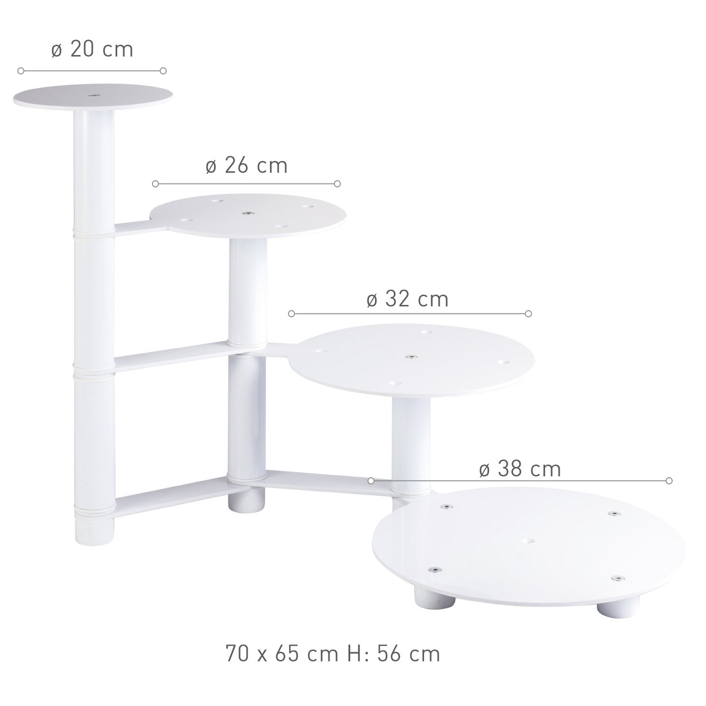 MODULAR CAKE STAND 4 PLATES Ø 38-32-26-20CM