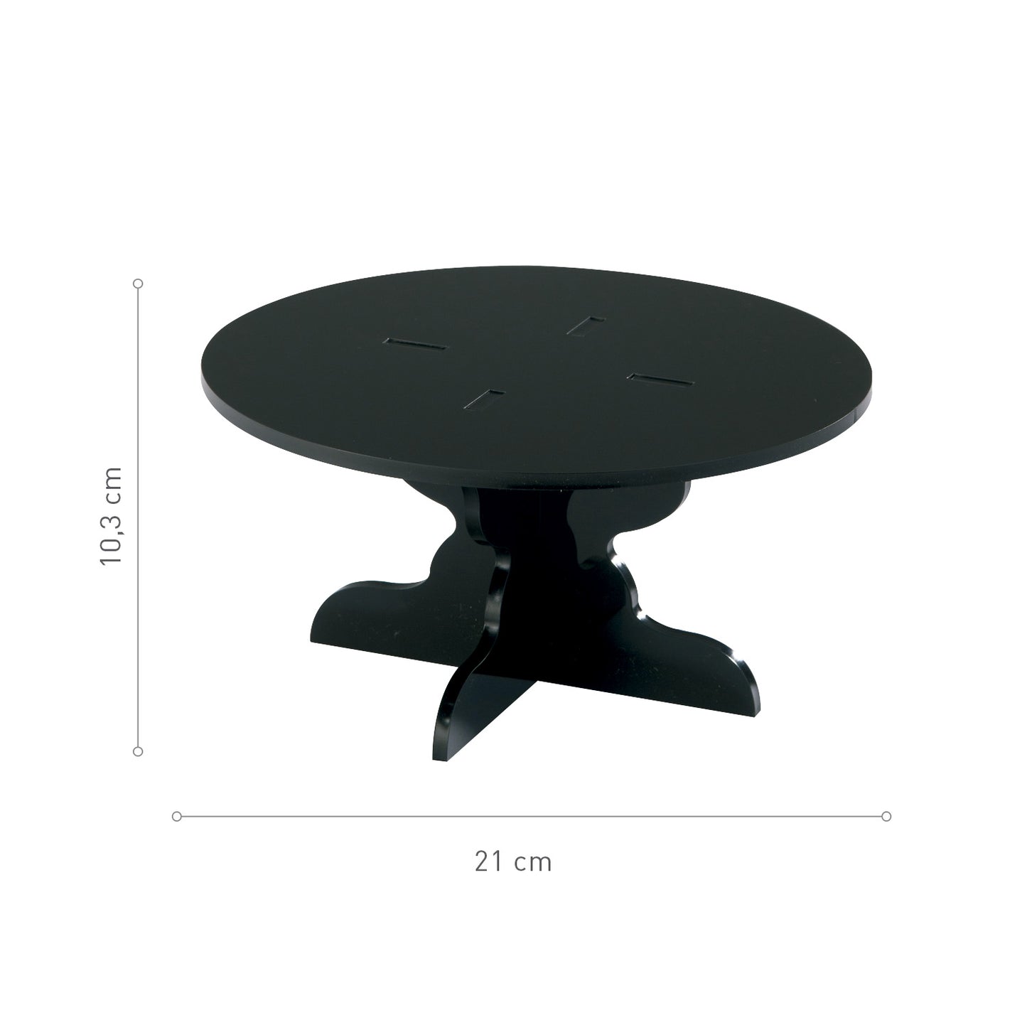 MINI SOPORTE PLEXIGLAS NEGRO Ø 21CM H 10.3CM