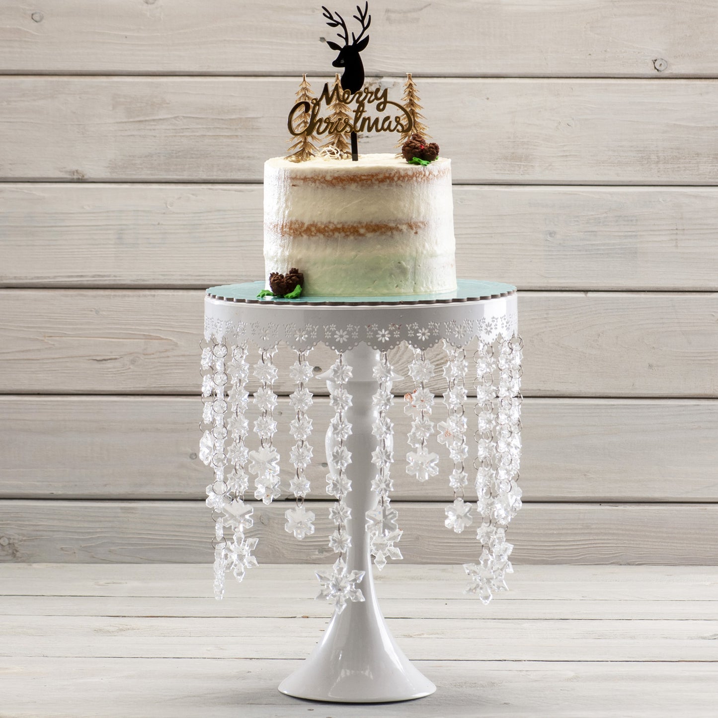 SOPORTE TARTA REDONDO CON DIAMANTES 25 CM