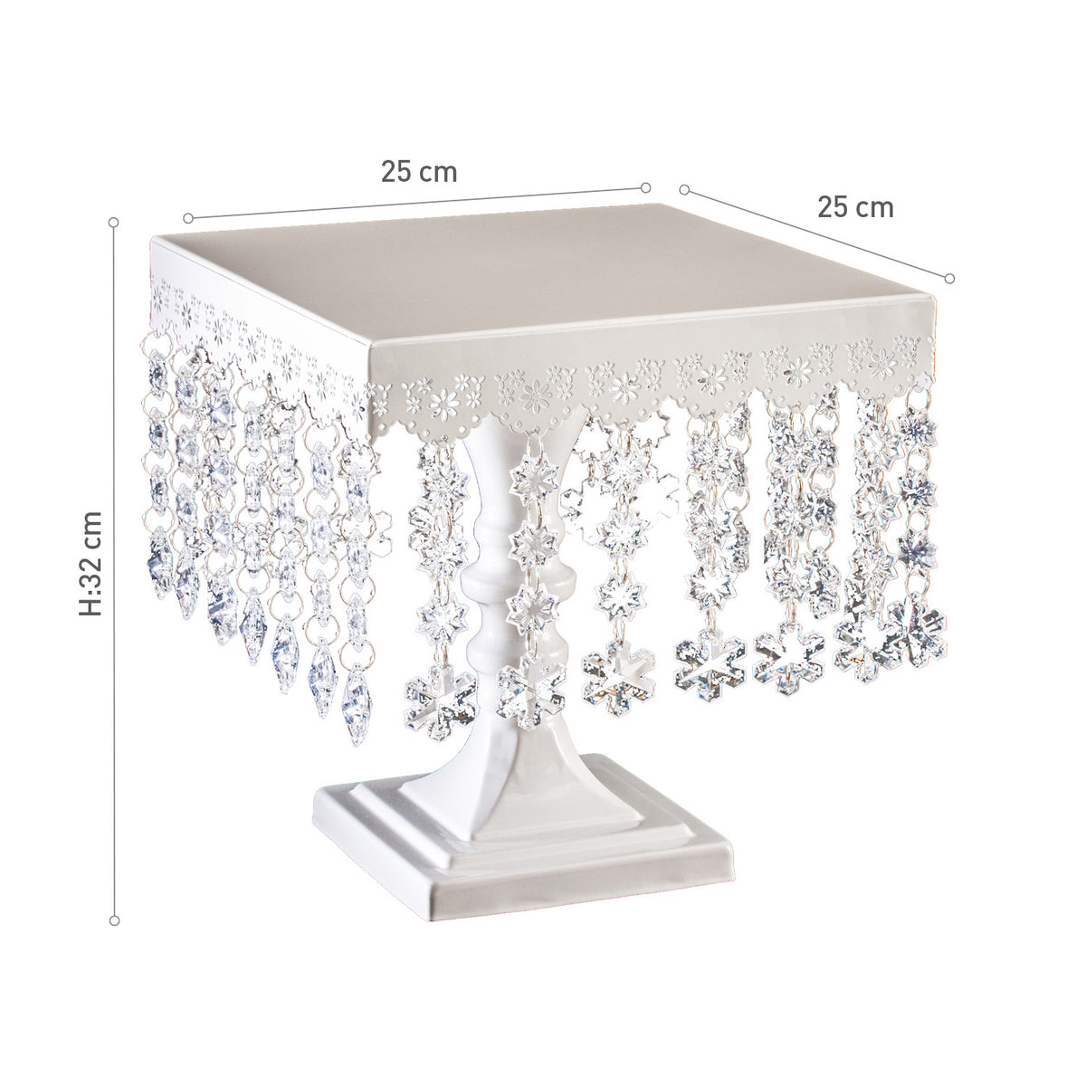 SUPPORT CARRE AVEC DIAMANTS 25CM