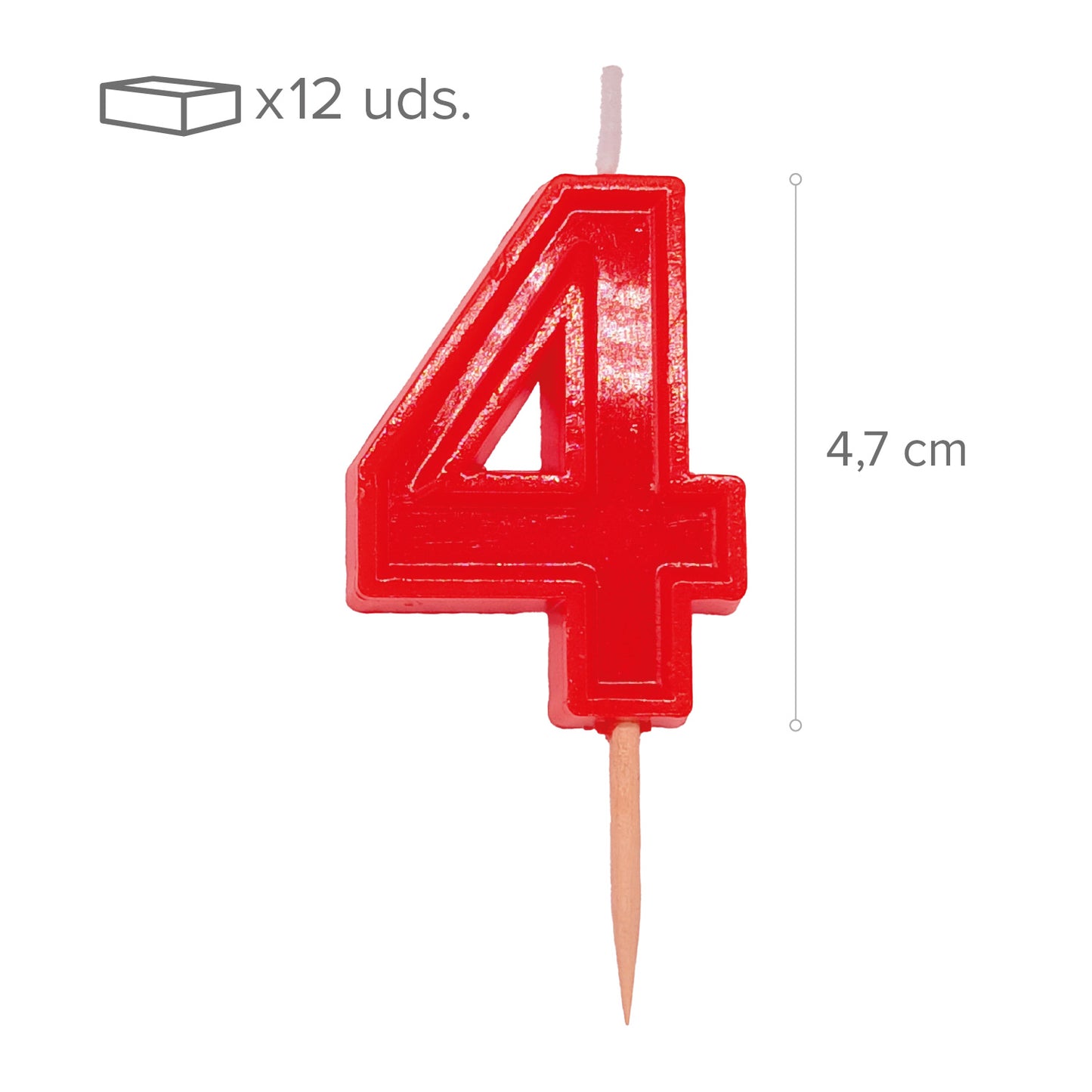 12 VELAS NÚMERO 4 HELVET