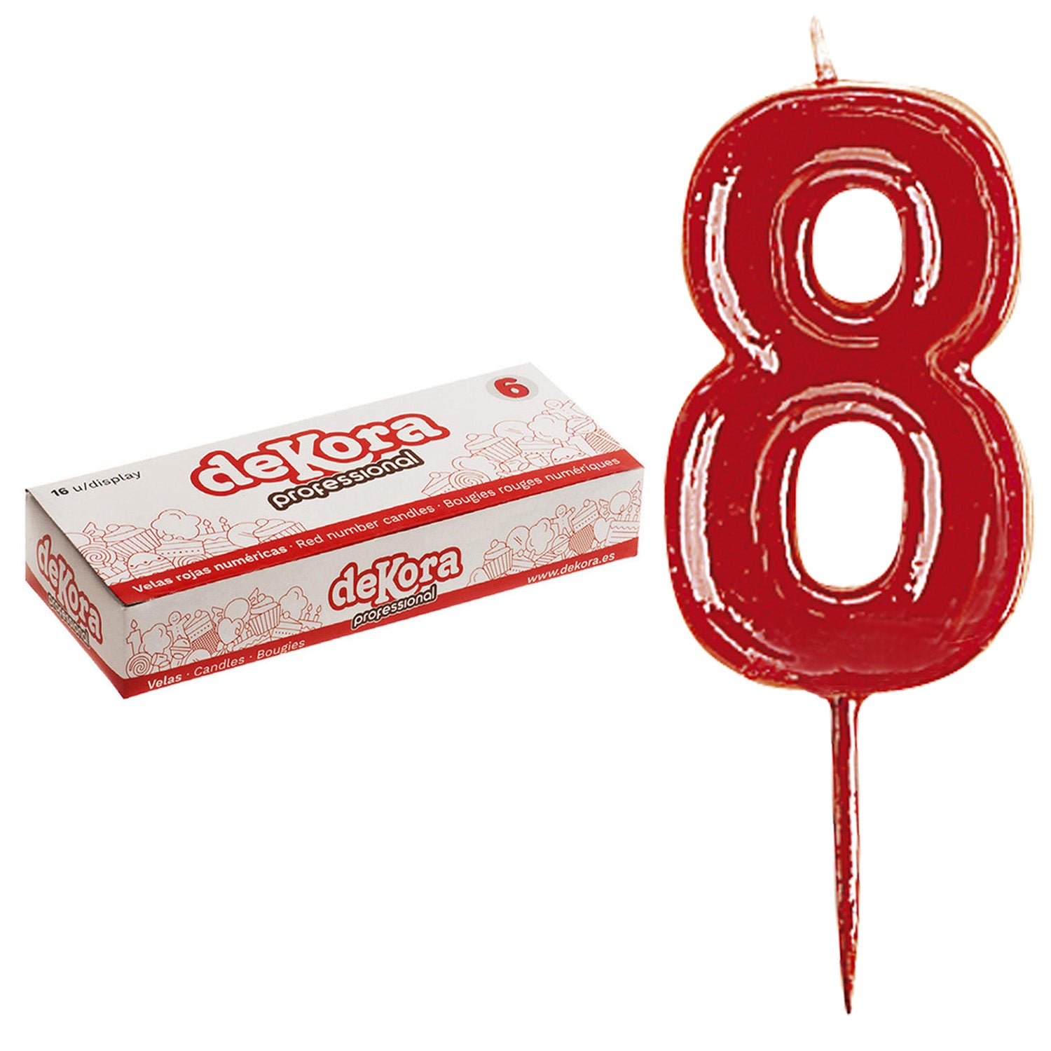 12 VELAS NUMERO 8 HELVET