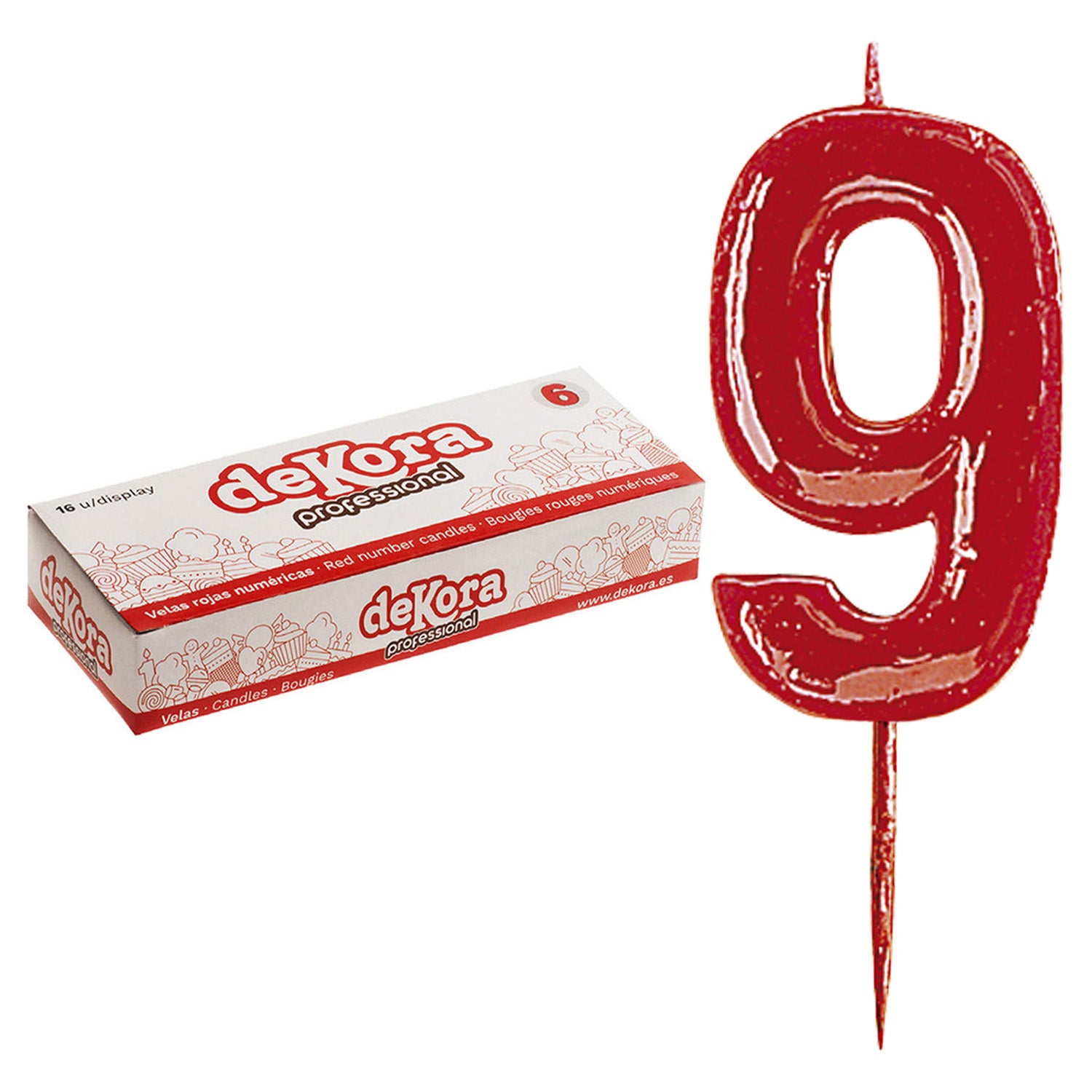 12 VELAS NUMERO 9 HELVET