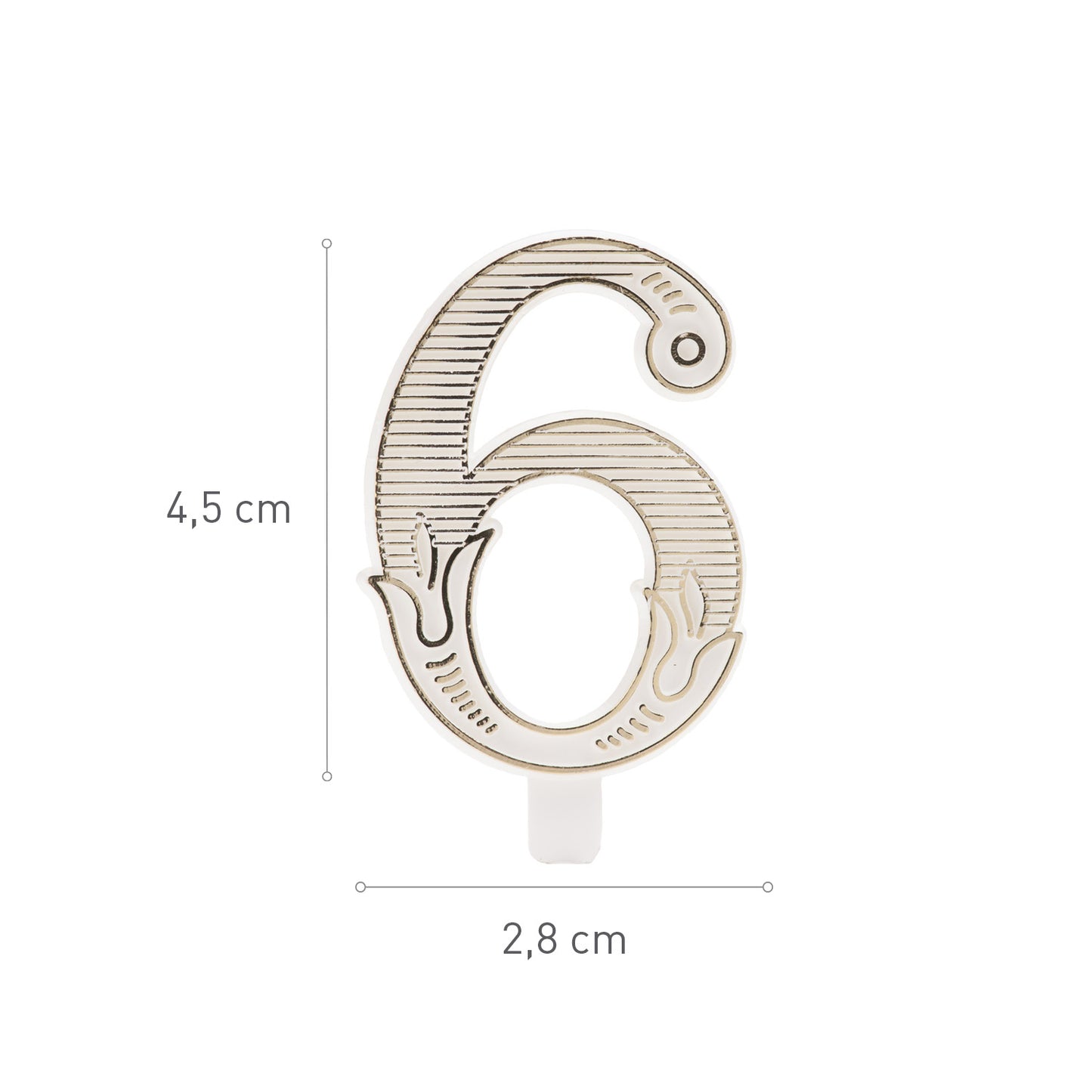 NÚMERO DE PLÁSTICO ORO SIN BASE | Nº 6