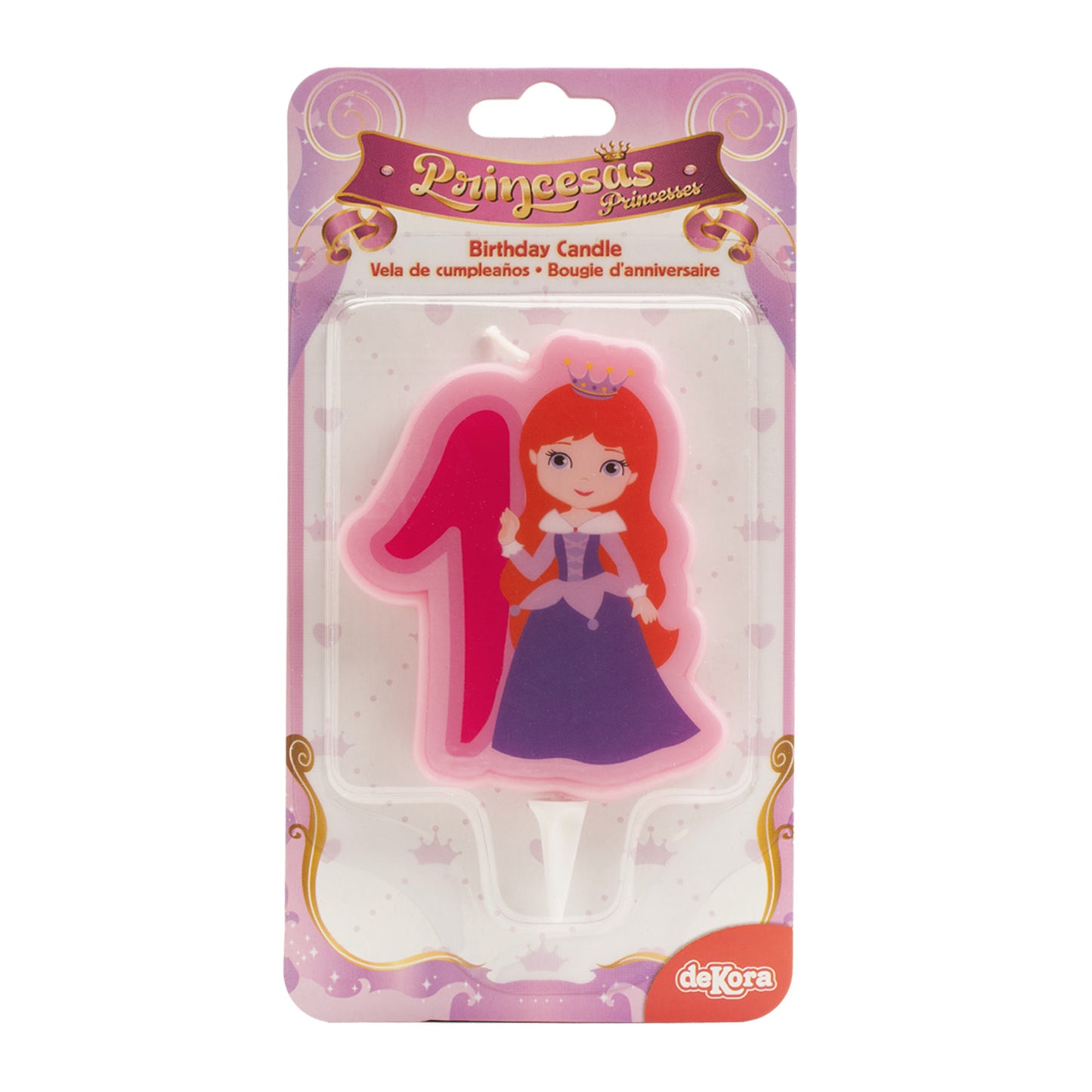 DISPLAY 12 VELAS 2D PRINCESA Nº1 | 7CM