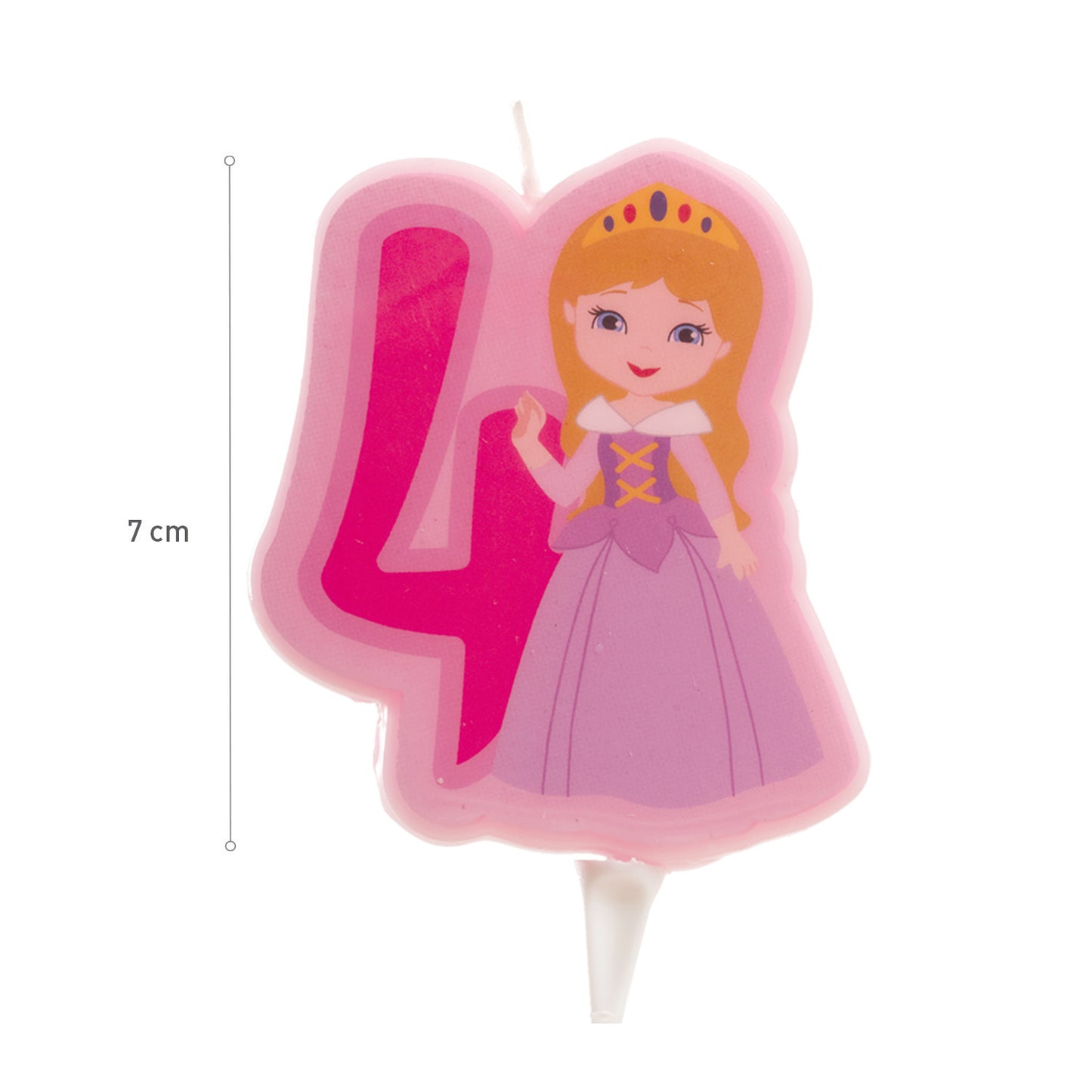DISPLAY 12 VELAS 2D PRINCESA Nº4 | 7CM