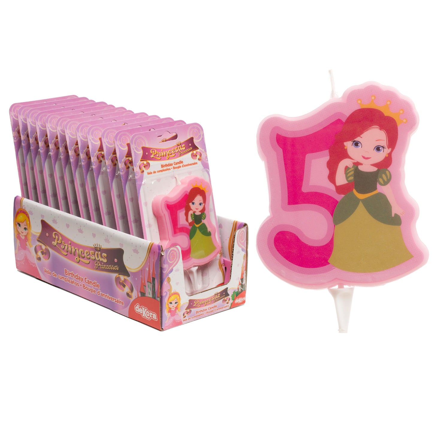 DISPLAY 12 BOUGIES PRINCESS Nº5-7CM.