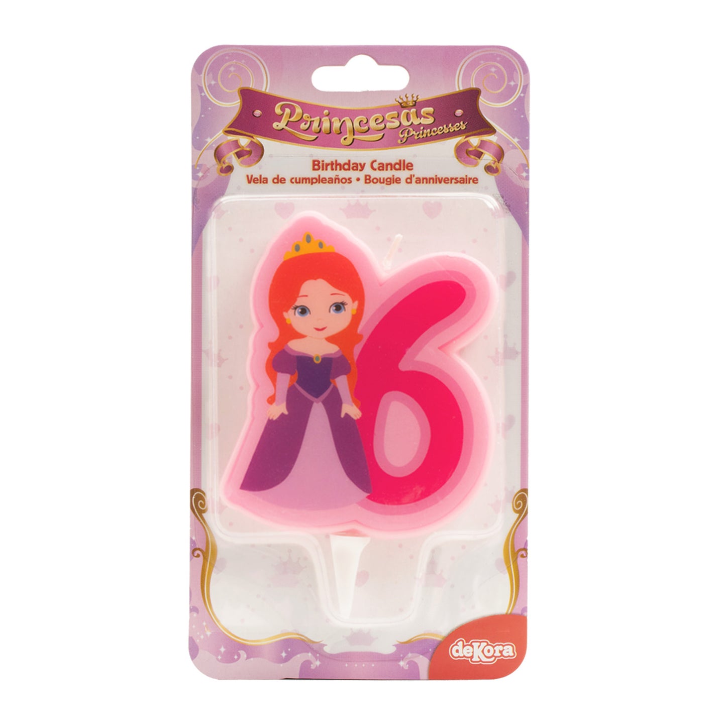 DISPLAY 12 VELAS 2D PRINCESA Nº6 | 7CM