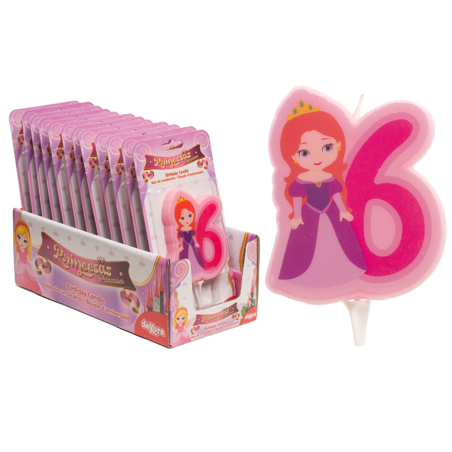 DISPLAY 12 CANDLES PRINCESS Nº6-7CM.