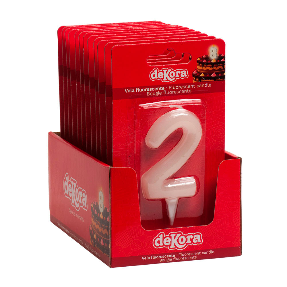 DISPLAY 12 VELAS Nº2 FLUORESCENTE 6CM