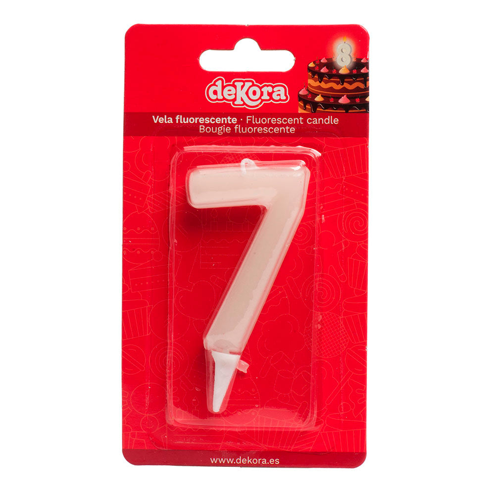 DISPLAY 12 VELAS Nº7 FLUORESCENTE 6CM