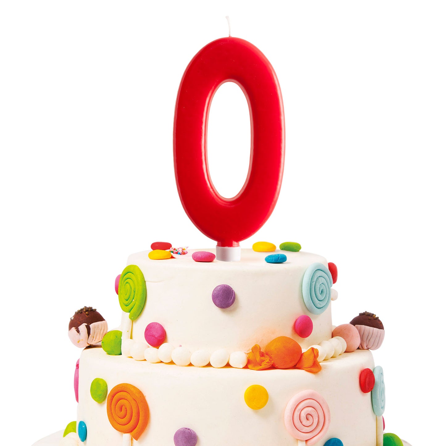 DISPLAY 6 GIANT BIRTHDAY CANDLES Nº0 15CM