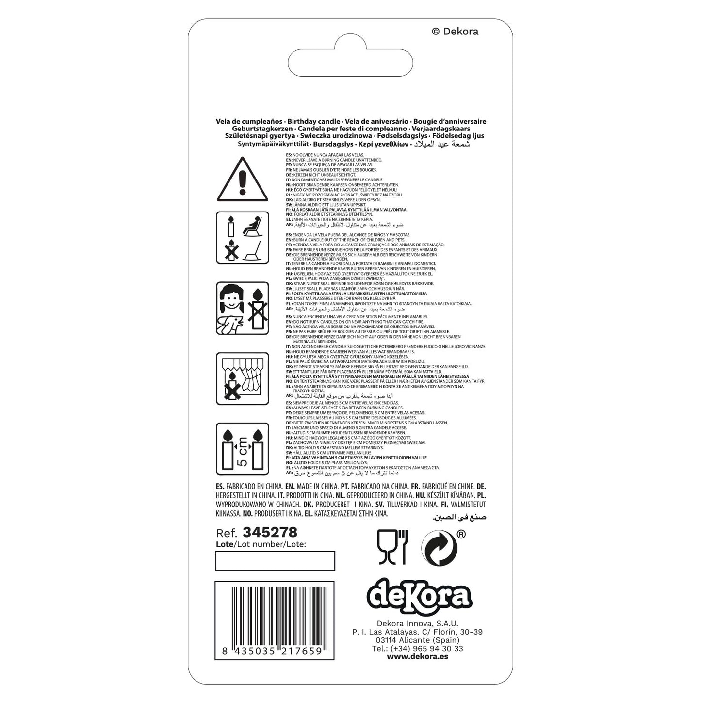 EXPOSITOR 6 VELAS GRANDES Nº1-15 CM