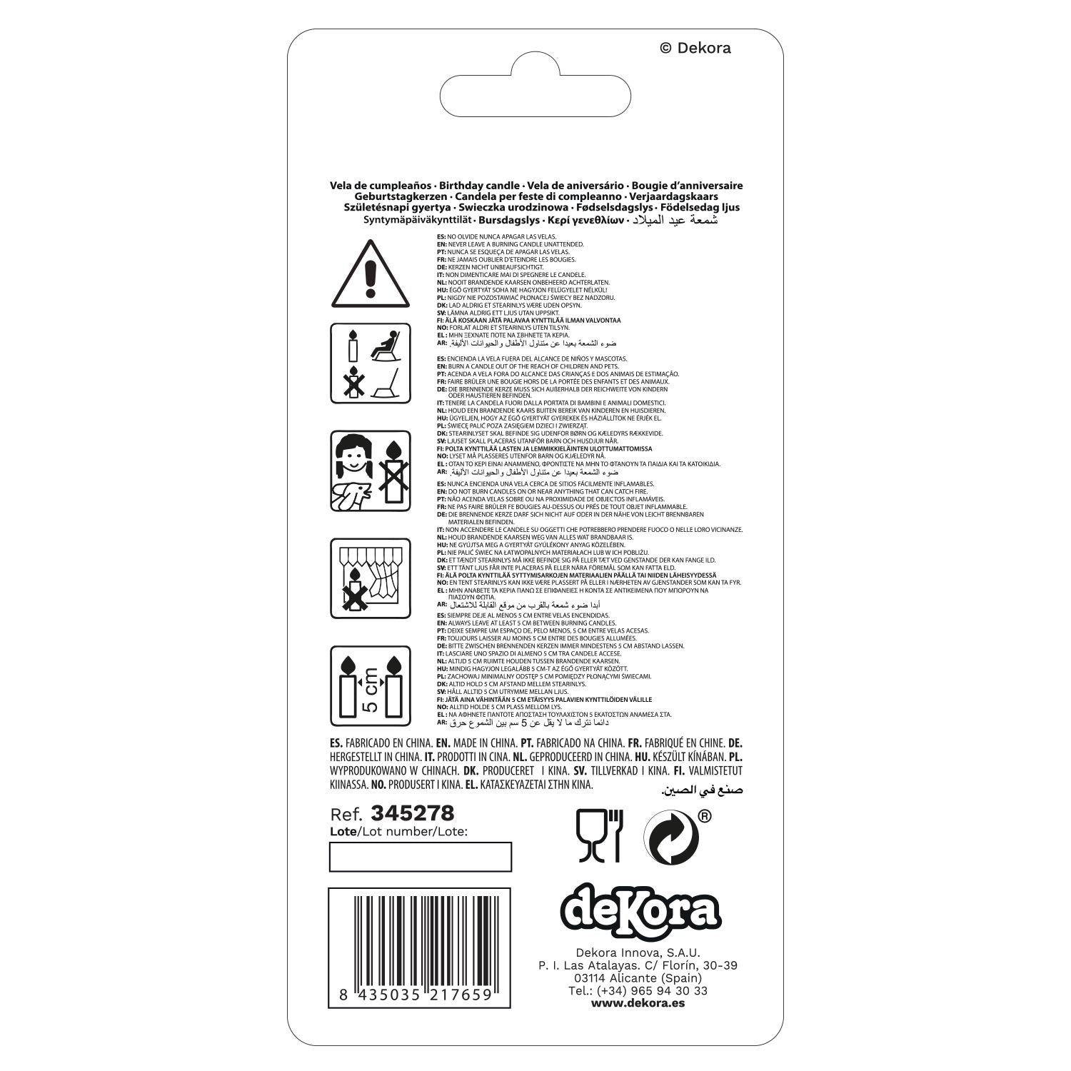 EXPOSITOR 6 VELAS GRANDES Nº1-15 CM