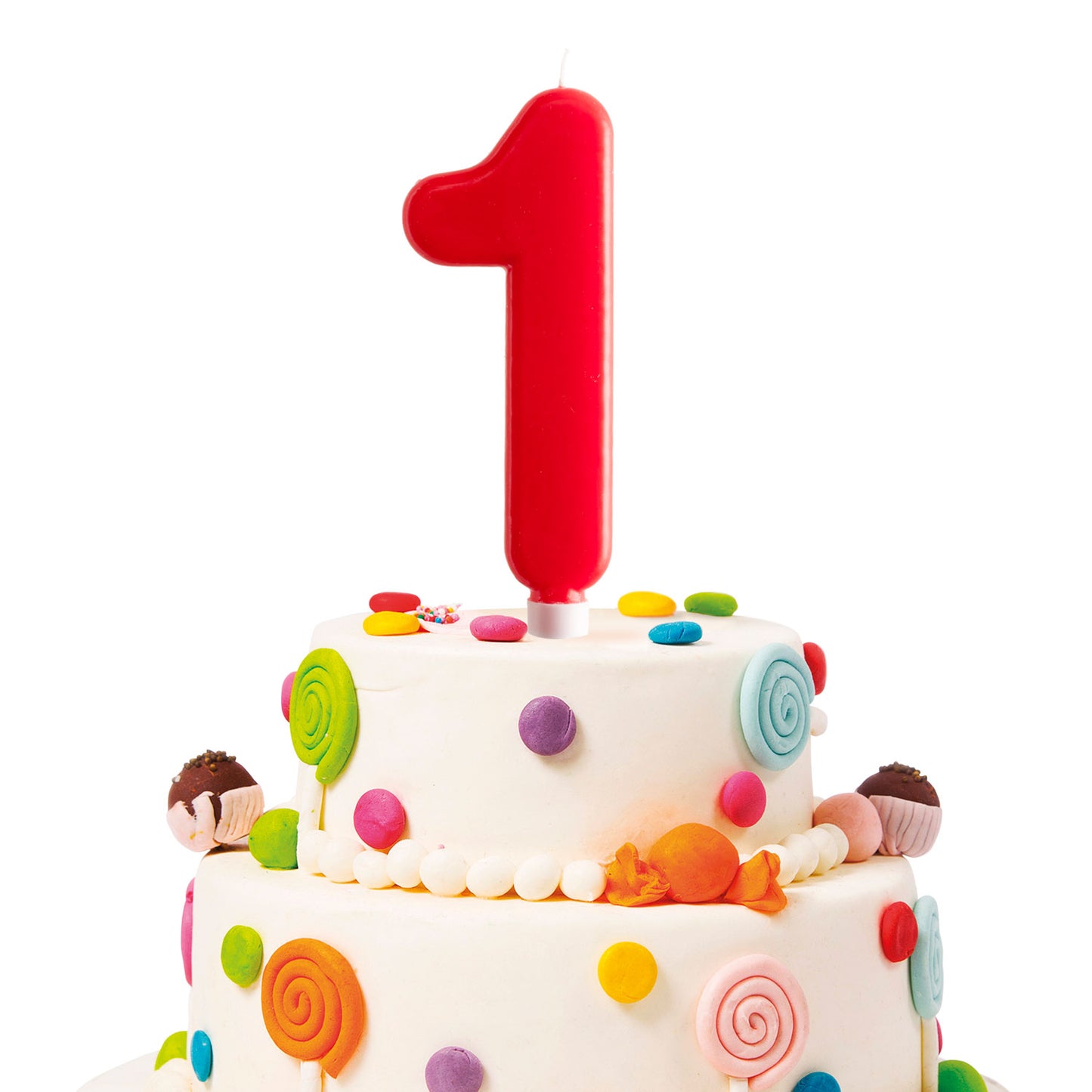 DISPLAY 6 GIANT BIRTHDAY CANDLES Nº1 15CM