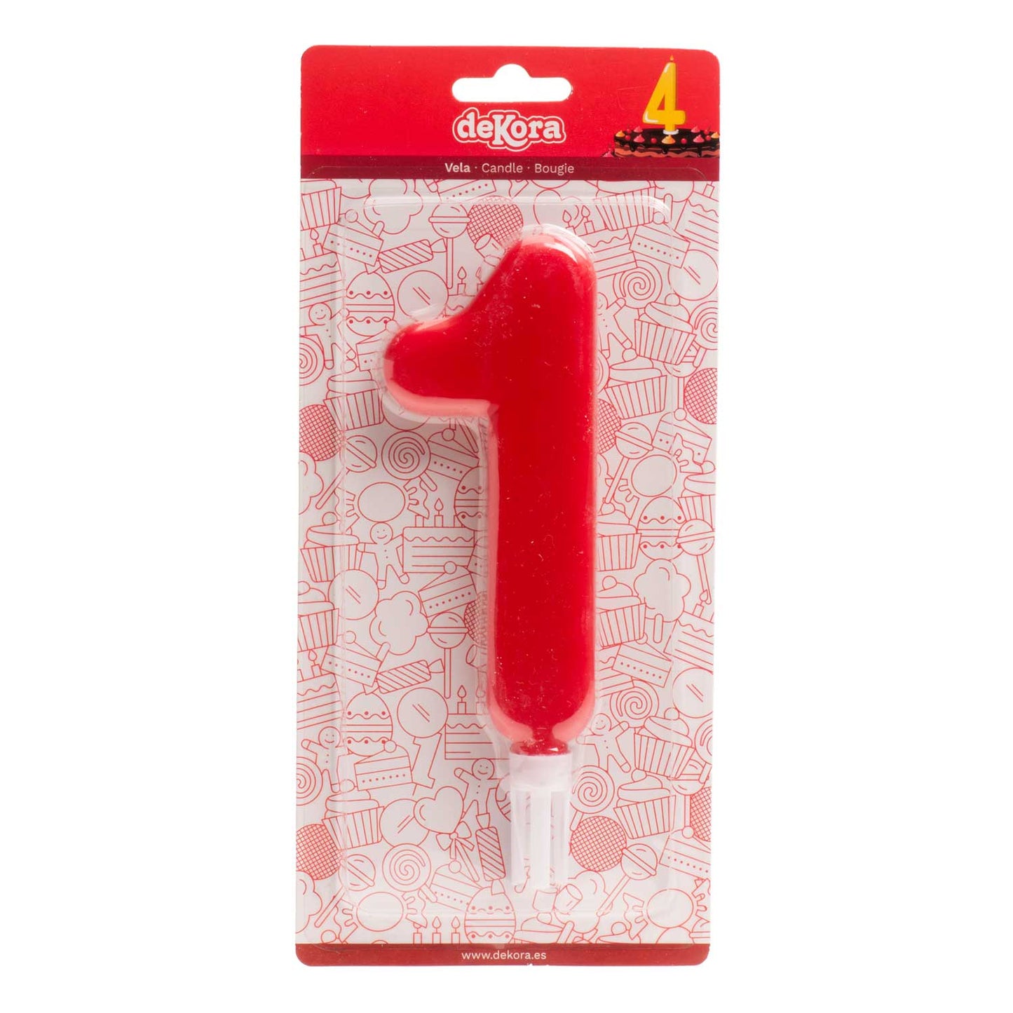 DISPLAY 6 VELAS GIGANTES Nº1 -15CM
