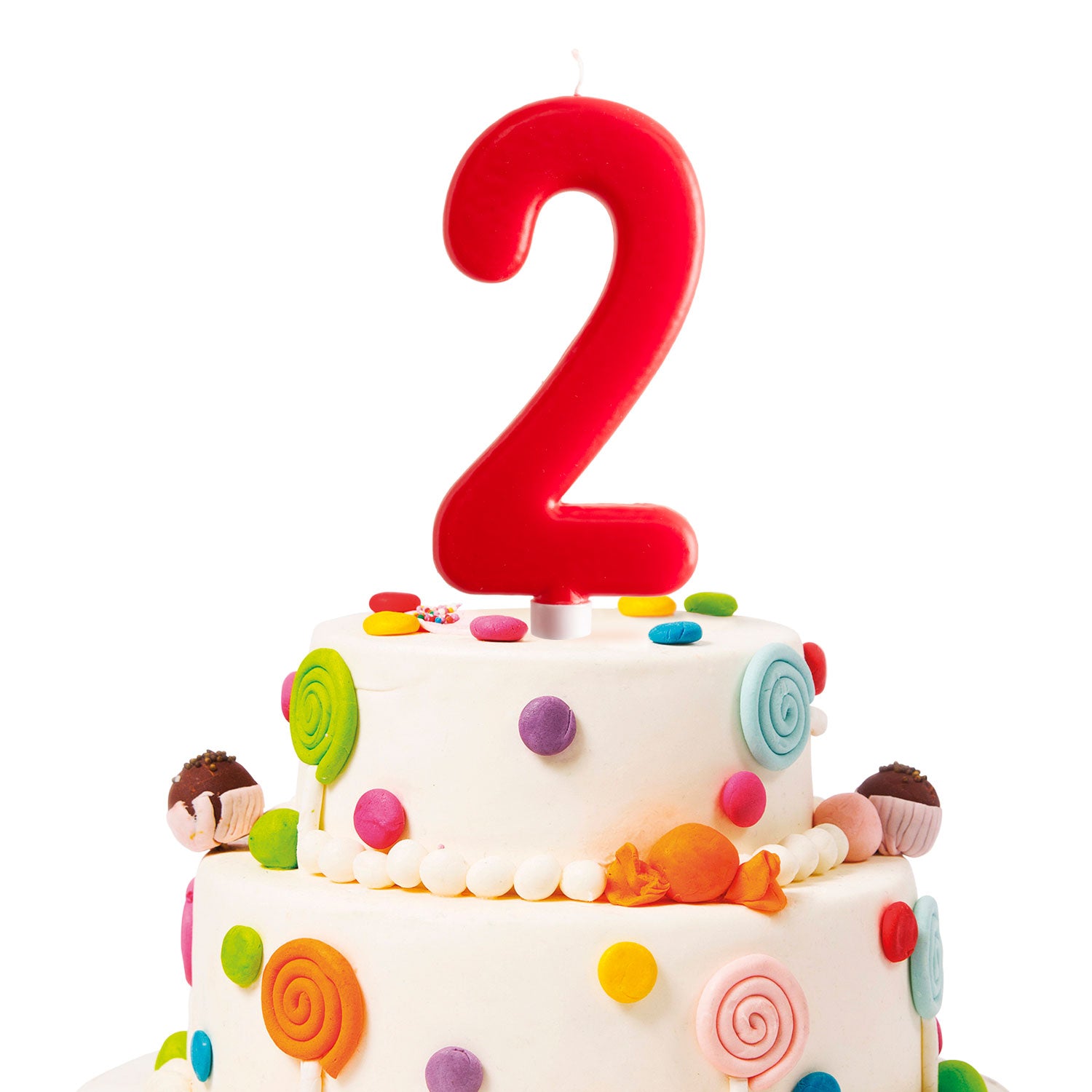 DISPLAY 6 GIANT BIRTHDAY CANDLES Nº2 15CM