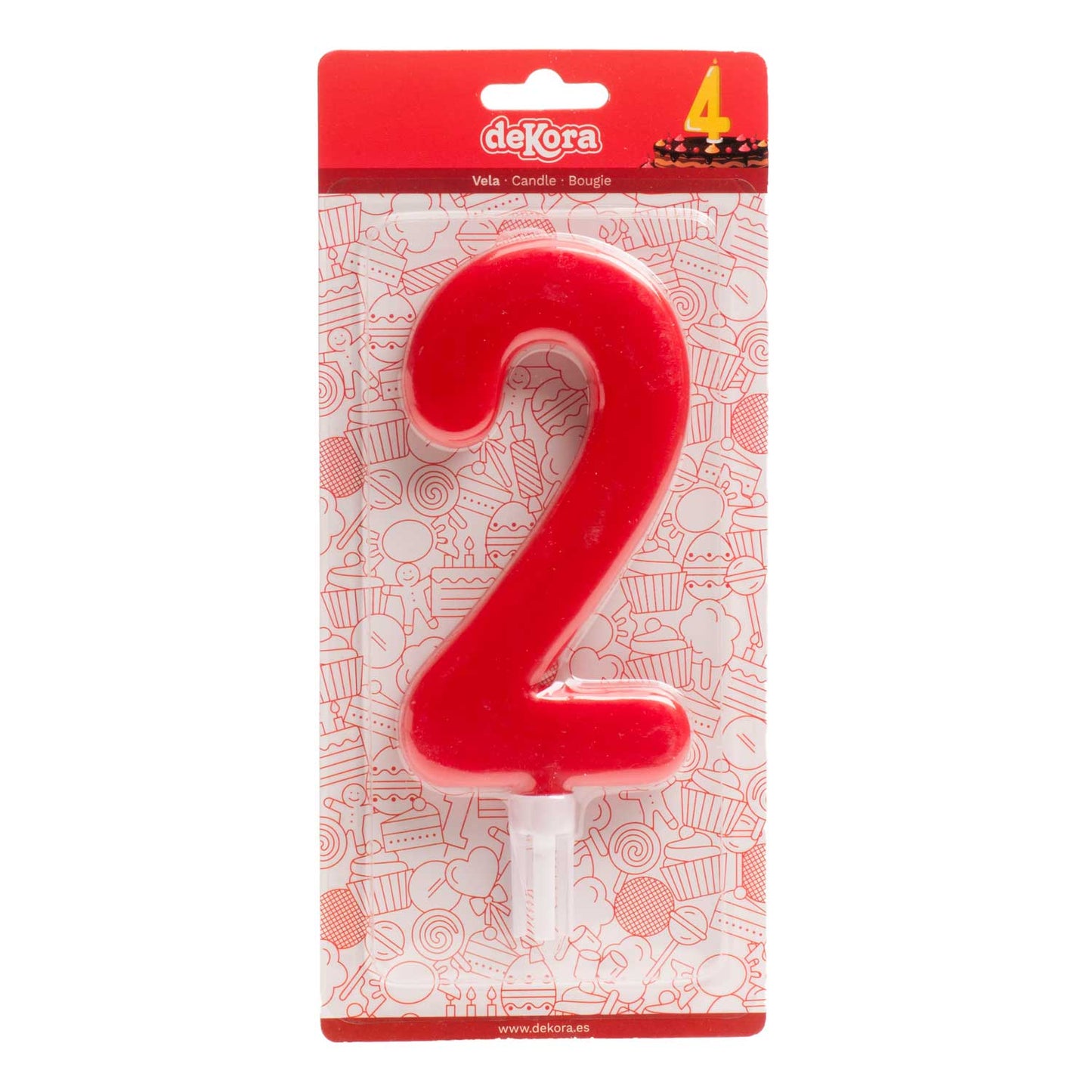 DISPLAY 6 VELAS GIGANTES Nº2 -15CM