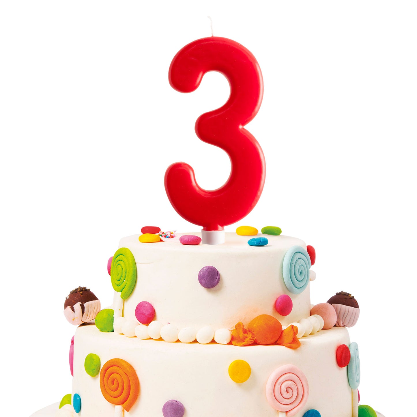 DISPLAY 6 GIANT BIRTHDAY CANDLES Nº3 15CM