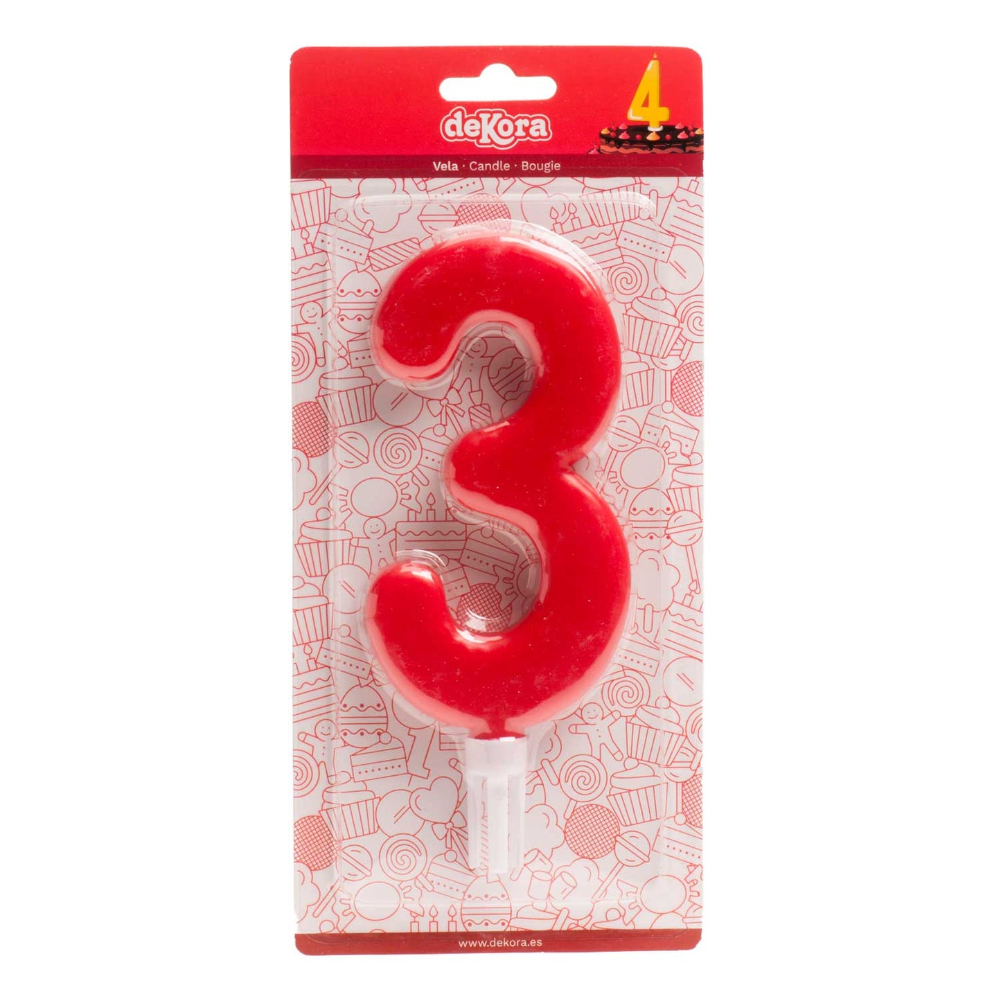 DISPLAY 6 VELAS GIGANTES Nº3 -15CM