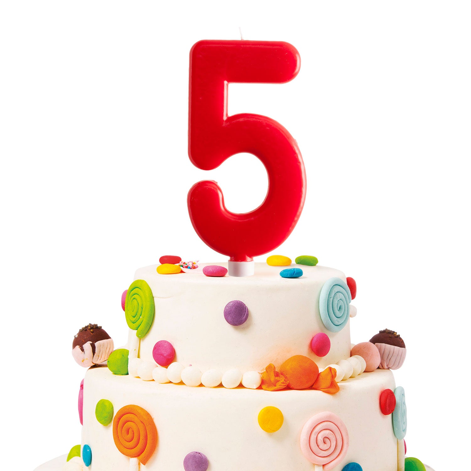 DISPLAY 6 GIANT BIRTHDAY CANDLES Nº5 15CM