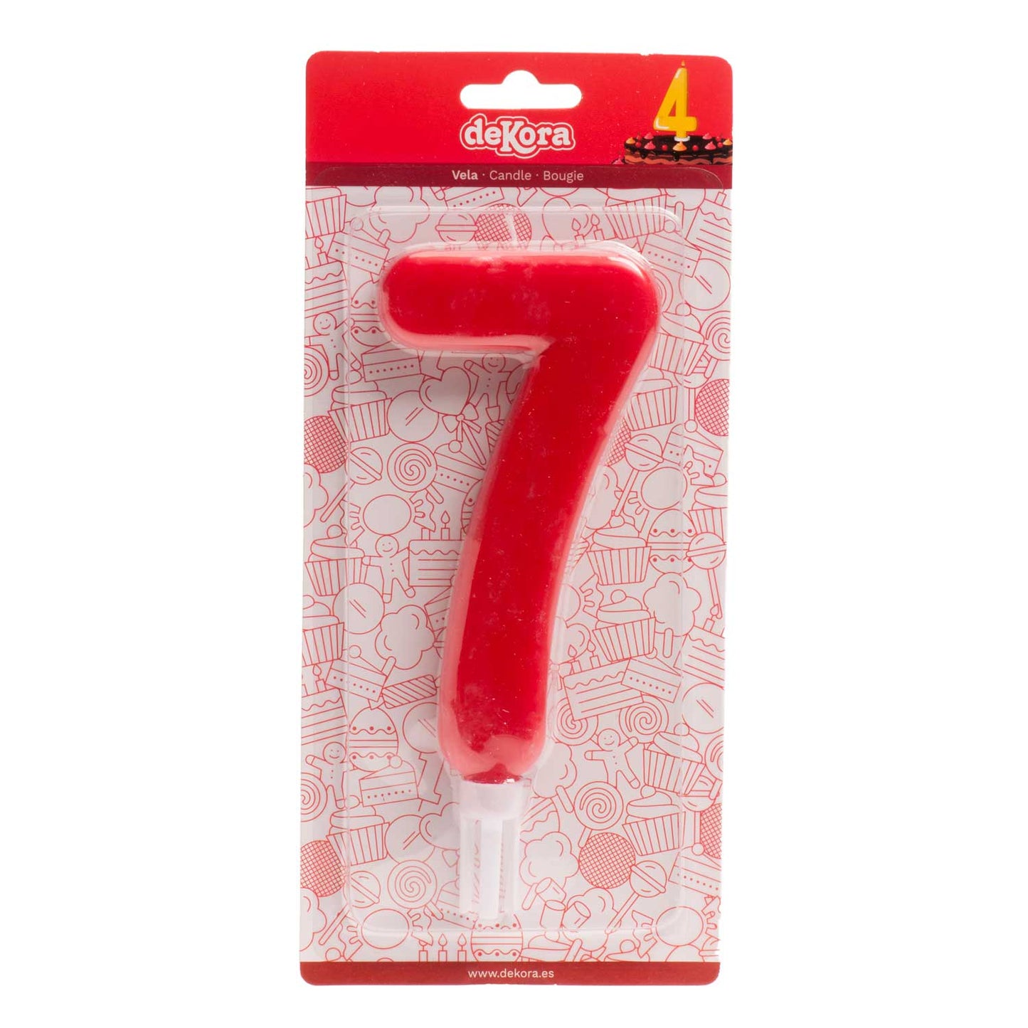 DISPLAY 6 VELAS GIGANTES Nº7 -15CM