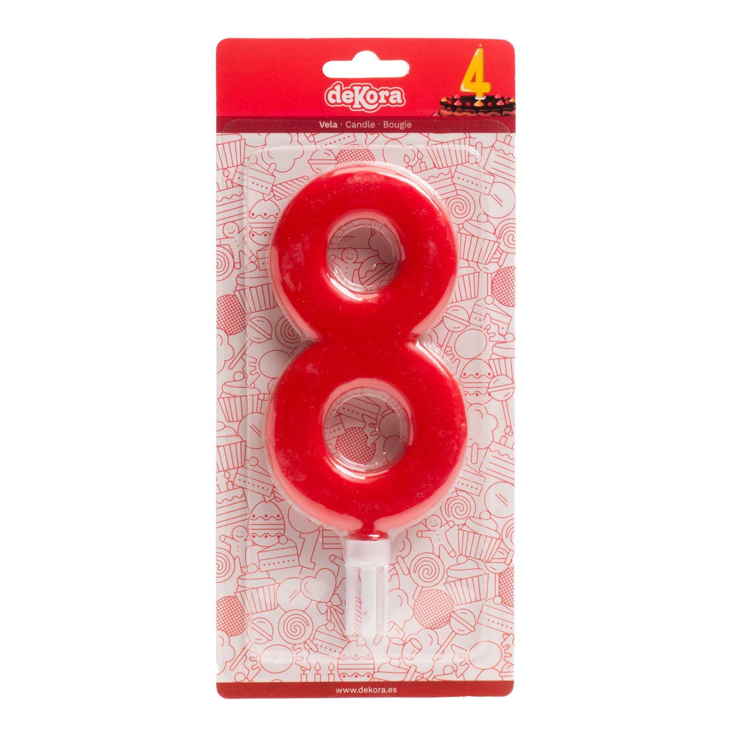 DISPLAY 6 VELAS GIGANTES Nº8 -15CM