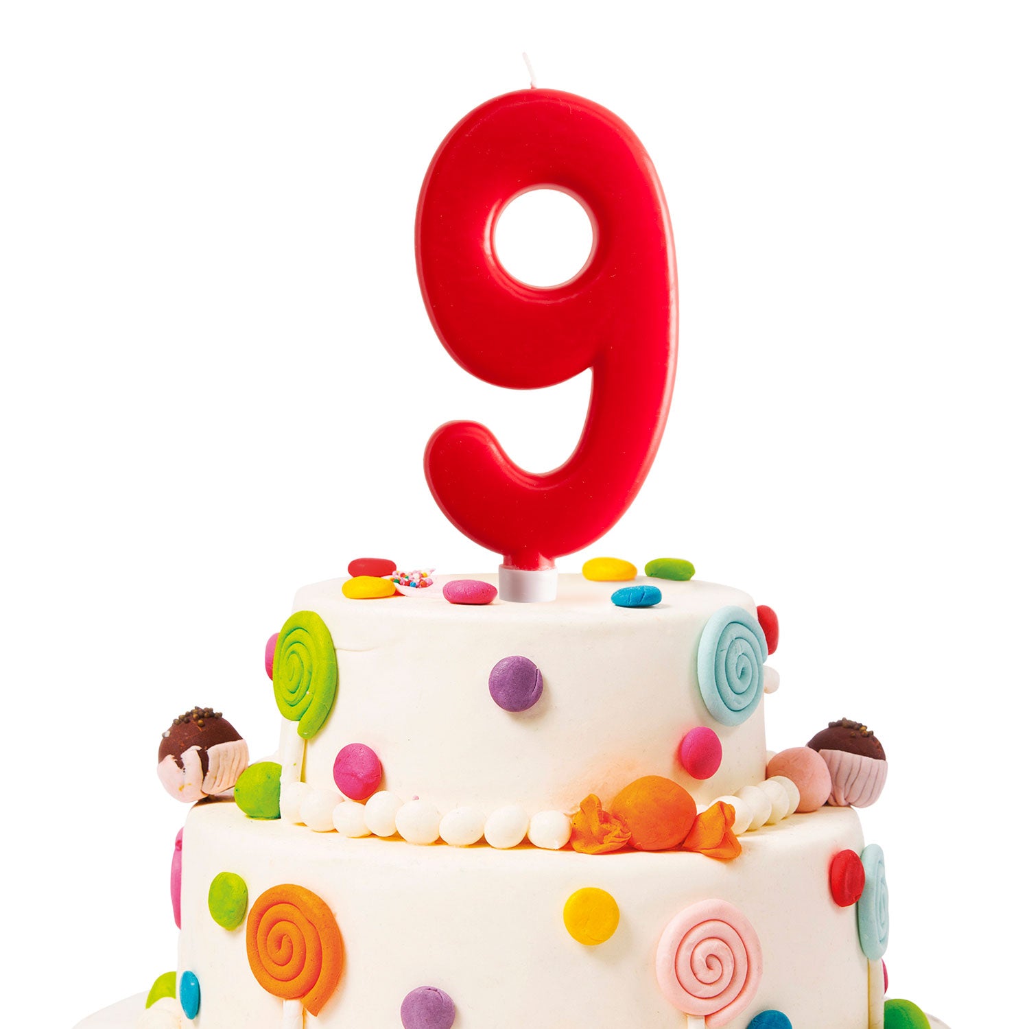 DISPLAY 6 GIANT BIRTHDAY CANDLES Nº9 15CM