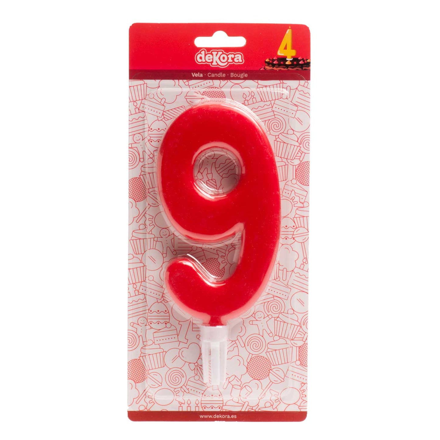 DISPLAY 6 VELAS GIGANTES Nº9 -15CM