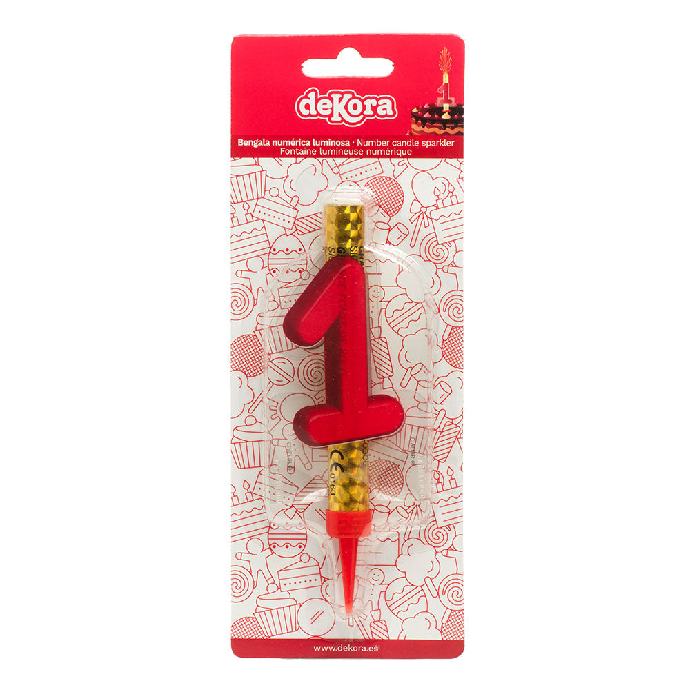 DISPLAY 12 CANDLE SPARKLER NUMBER 1 12 CM