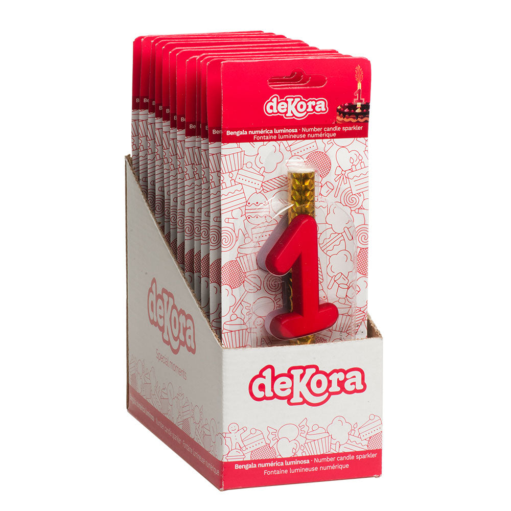 DISPLAY 12 CANDLE SPARKLER NUMBER 1 12 CM