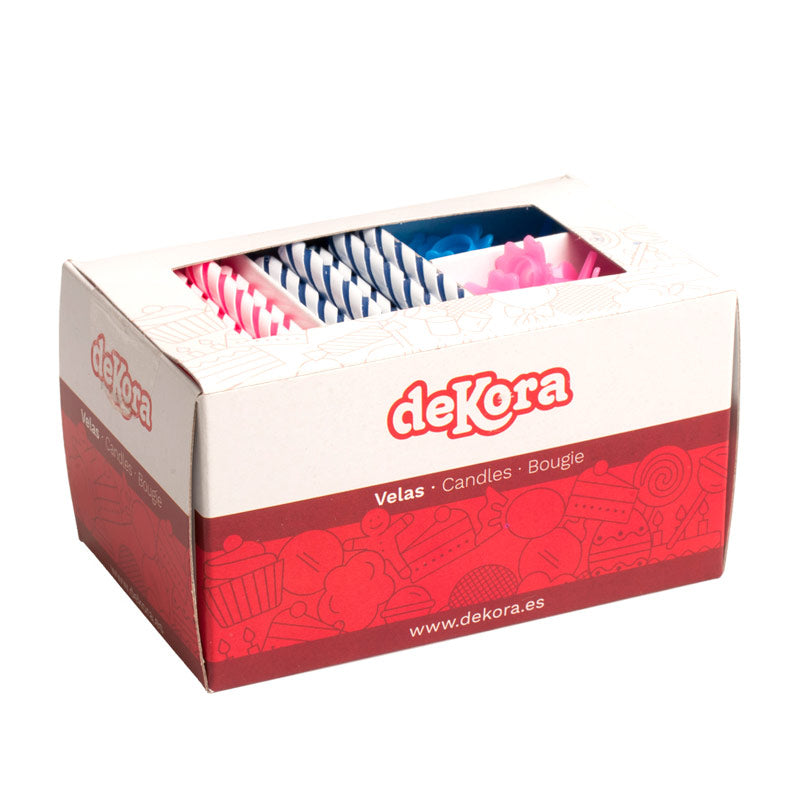 100 BOUGIES BLEU AND PINK 6CM